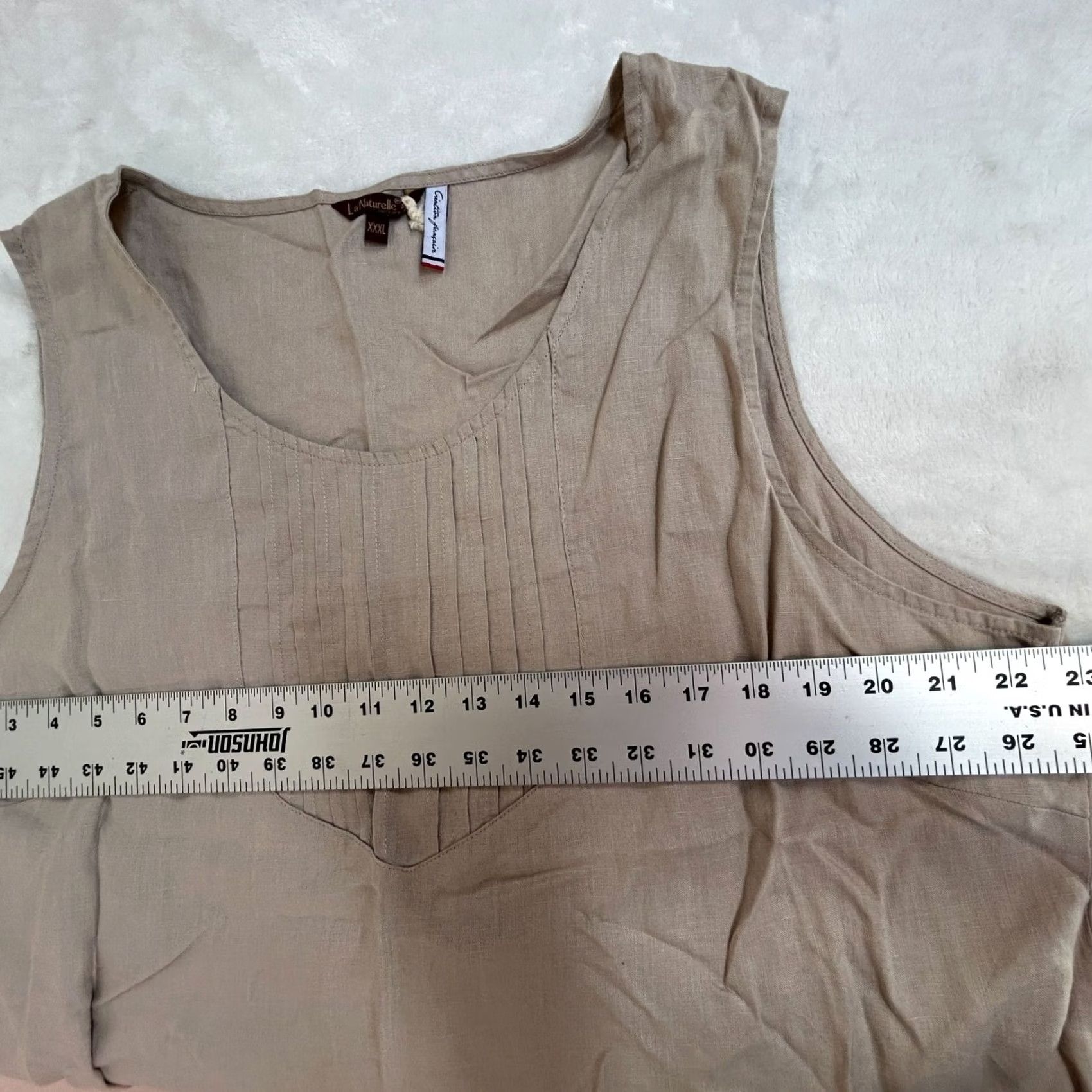 Vintage LaNaturelle Tank Top Womens Beige 100% Linen Sleeveless Casual XXXL Size XXL / US 16-18 / IT 52-54 - 7 Thumbnail