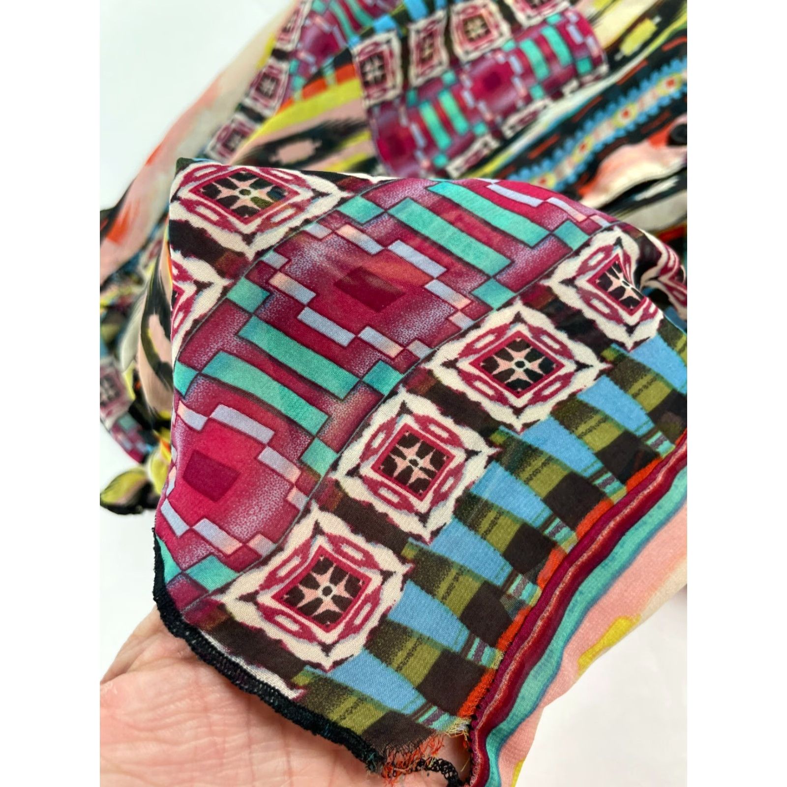 Vintage VINTAGE Wet Seal Crop Top Women's Medium Geometric Sleeveless Tie Red Size M / US 6-8 / IT 42-44 - 3 Thumbnail