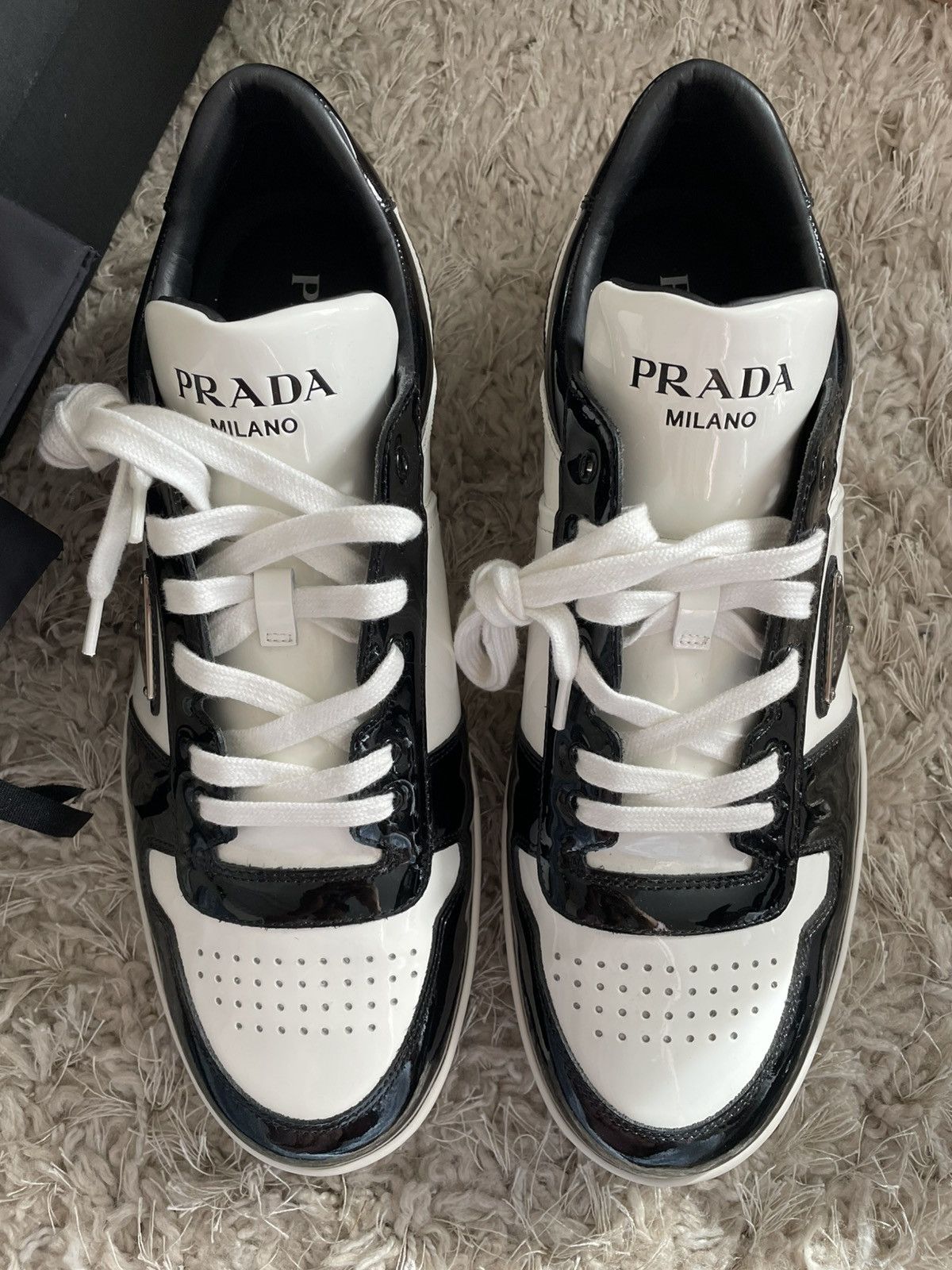 Prada Prada Downtown Leather Black/White Size US 12 / EU 45 - 6 Thumbnail