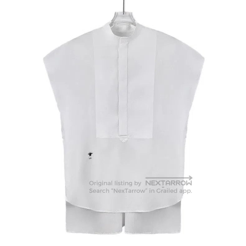 Dior Dior White bee embroidered cotton irregular sleeveless shi Size XS / US 0-2 / IT 36-38 - 1 Thumbnail