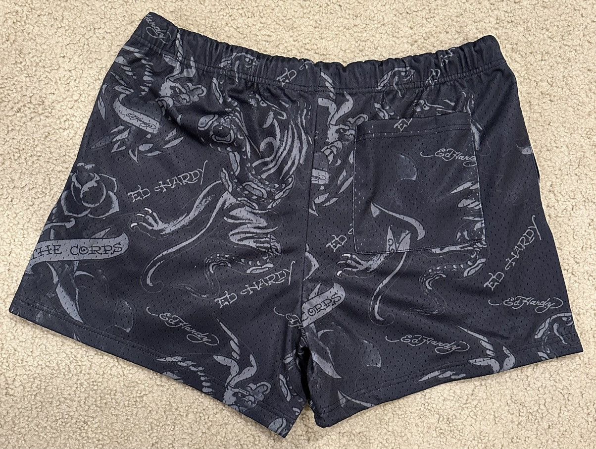 Ed Hardy Ed Hardy Mesh Shorts Mens XL Black Tattoo Graphic Y2K 2000s Size US 36 / EU 52 - 2 Thumbnail