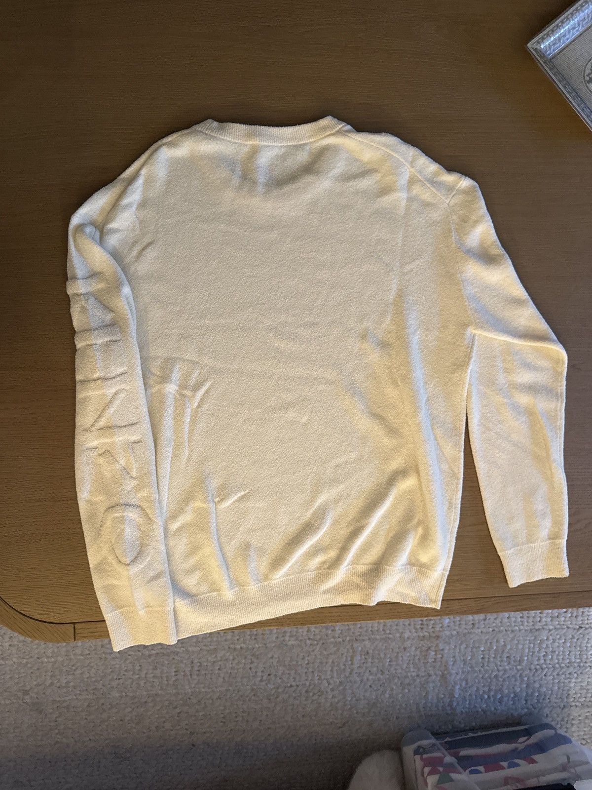 Kenzo Kenzo beige knit sweatshirt - kenzo on sleeve Size US L / EU 52-54 / 3 - 2 Thumbnail