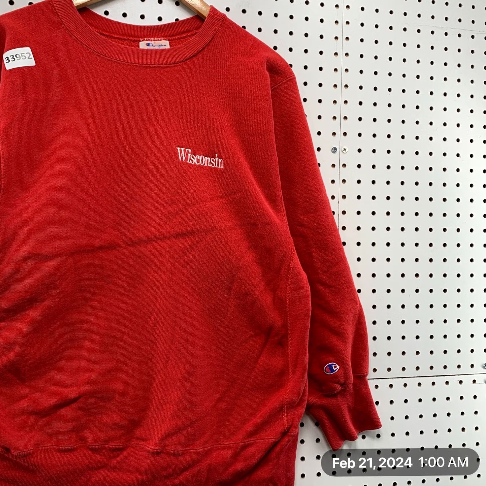 Champion VINTAGE Champion Reverse Weave Sweatshirt Wisconsin Badgers Red L Mens 80s Size US L / EU 52-54 / 3 - 6 Thumbnail