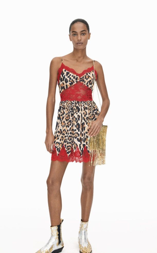 H&M × Paco Rabanne New RABANNE x HM Tan Animal Print Dress Small EU 38 Size S / US 4 / IT 40 - 1 Thumbnail