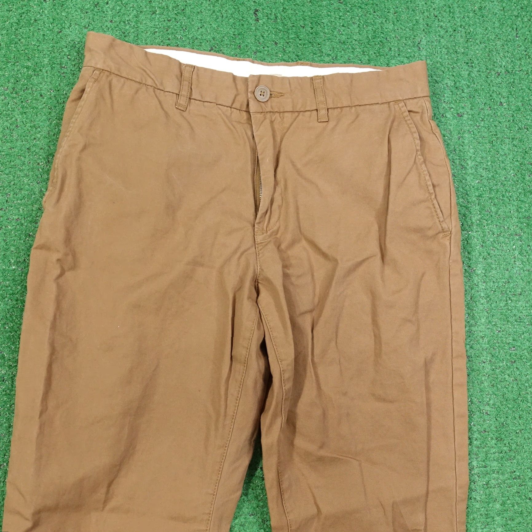 H&M H&M LOGG Slim Fit Chino Pants Men Size 29 Brown Casual Flat Front 29In Inseam Size US 29 - 2 Thumbnail