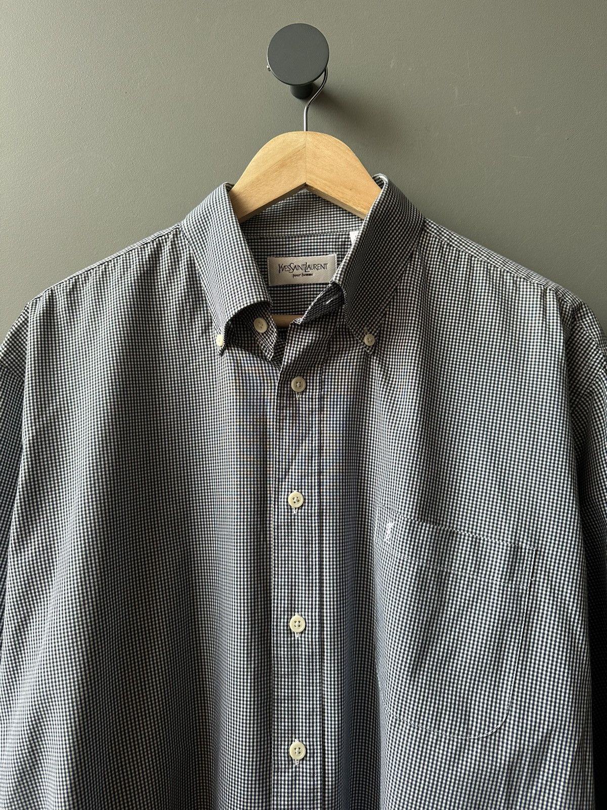 Yves Saint Laurent Yves Saint Laurent Check Shirt Size 43 Size US L / EU 52-54 / 3 - 2 Thumbnail