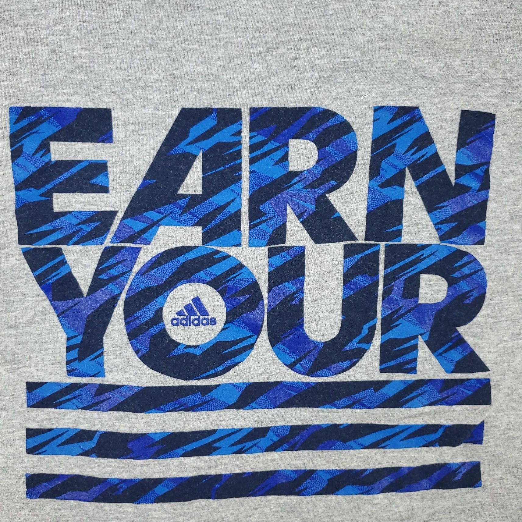 Adidas Adidas T-Shirt Mens Small Gray Earn Your Stripes Short Sleeve STAINED Size US S / EU 44-46 / 1 - 2 Thumbnail