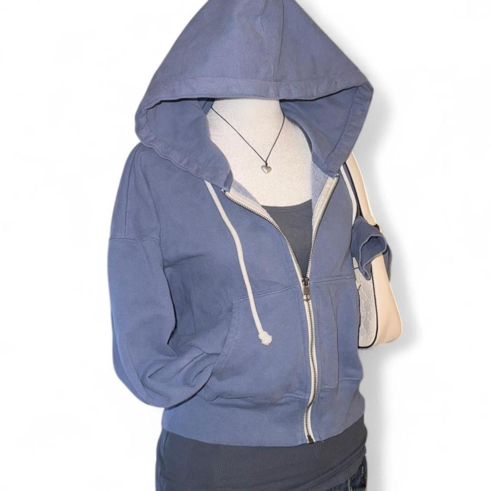 American Eagle Outfitters American Eagle Blue Zip Up Hoodie Size S / US 4 / IT 40 - 2 Thumbnail