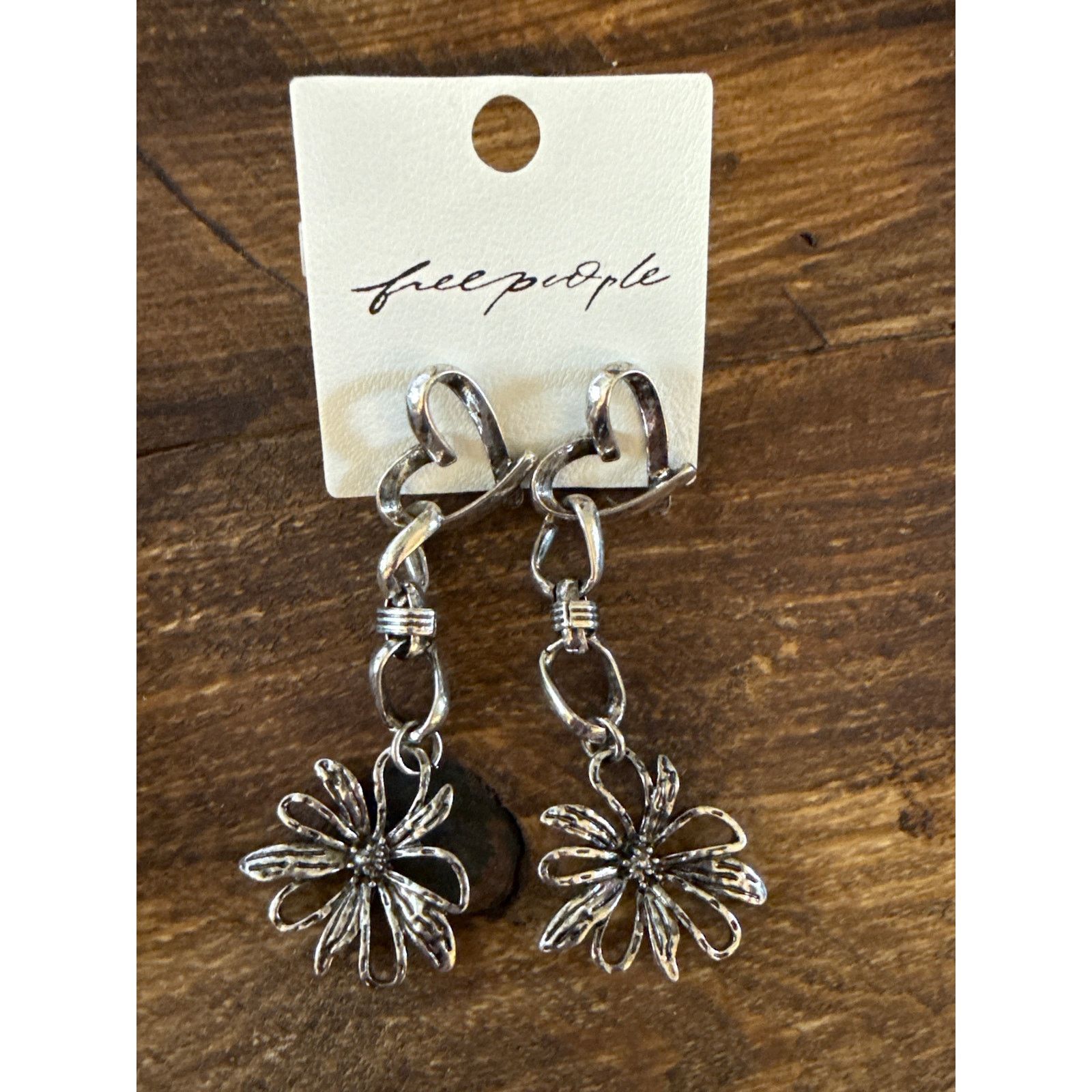 Free People Free People Xavier Dangle Flower Earrings - Silver Size ONE SIZE - 3 Thumbnail