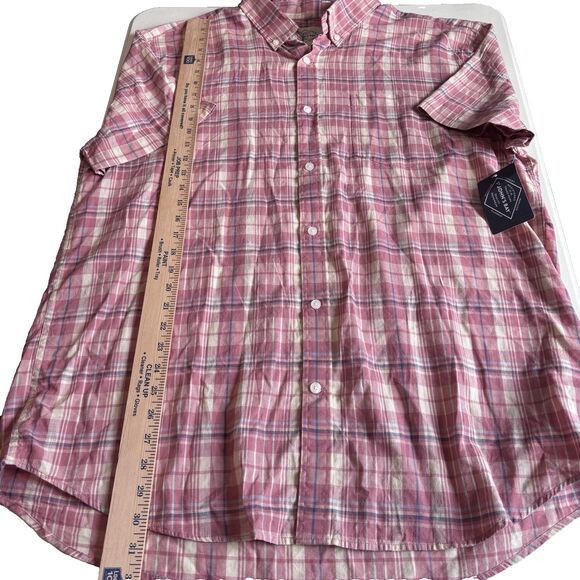 St. Johns Bay St John' Bay Men Pink Plaid Button Up Short Sleeve Shirt XL Size US XL / EU 56 / 4 - 9 Thumbnail