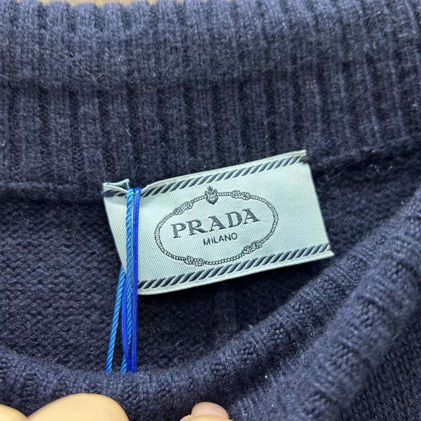 Prada PRADA 99 New Navy Small Logo Knit Pants 40 Size 27" / US 4 / IT 40 - 3 Thumbnail