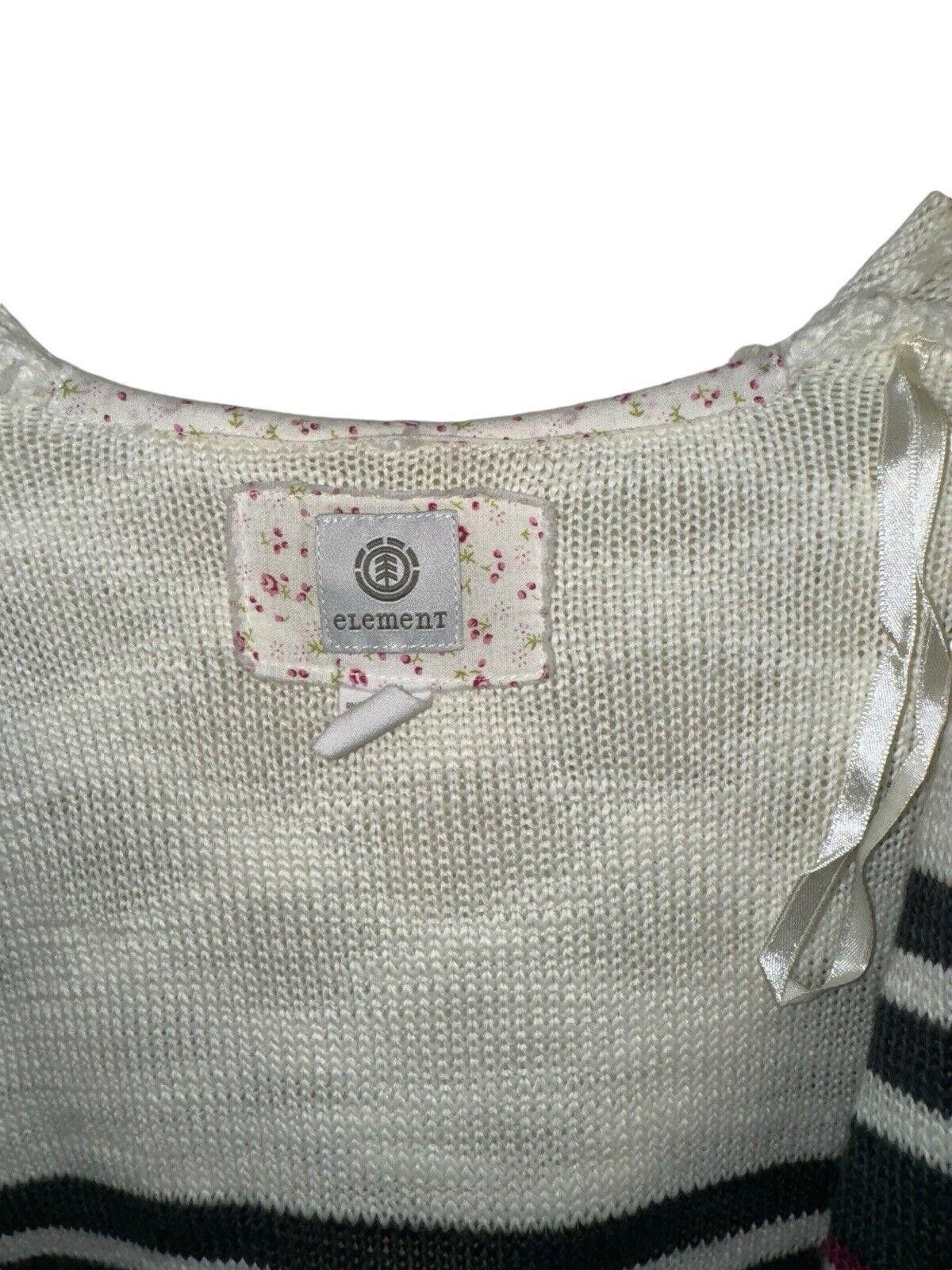 Element Element Cardigan Sweater Striped Knit Woven Womens Sz L Size L / US 10 / IT 46 - 6 Thumbnail