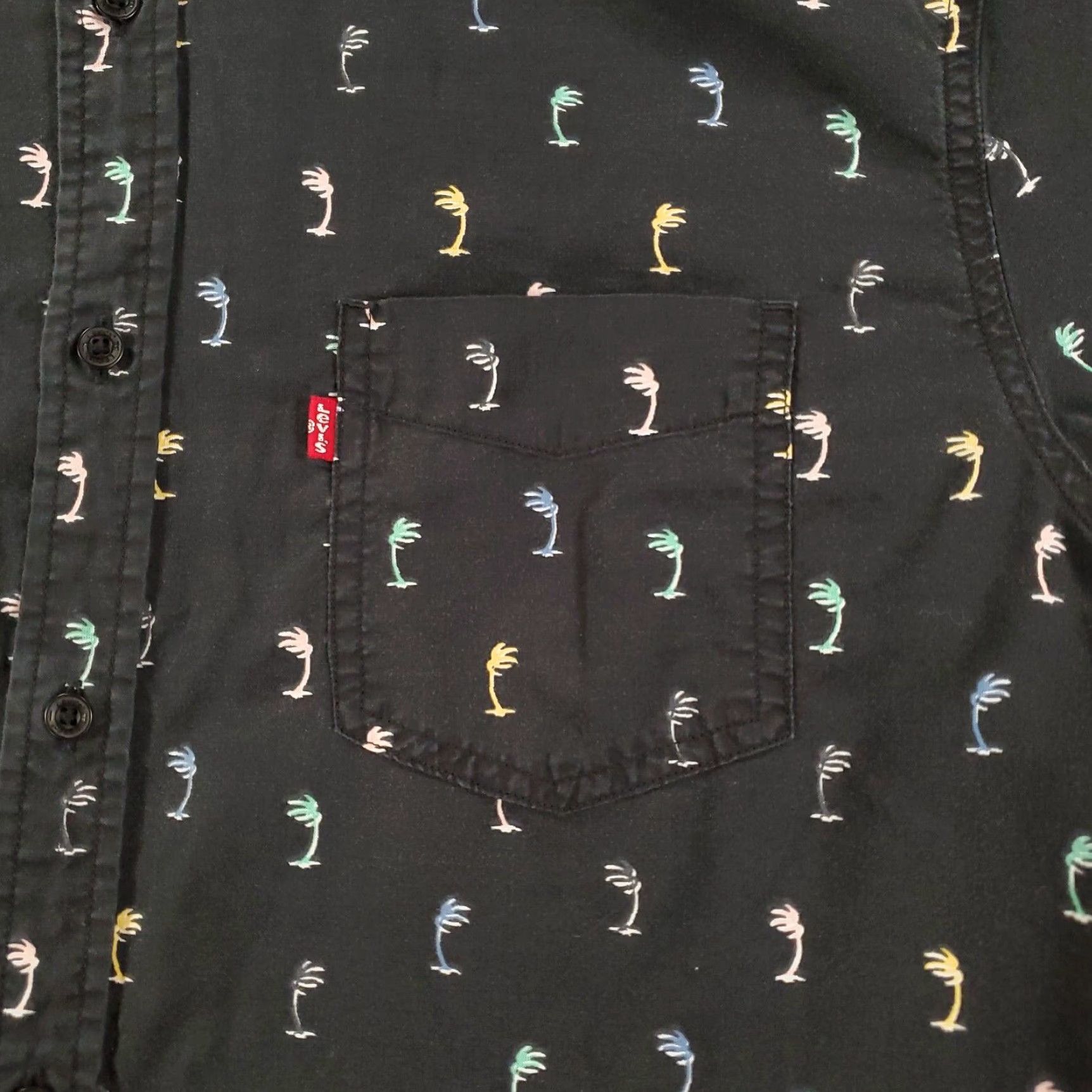 Levi's Levi's Button-Up Shirt Mens XL Black Palm Trees AOP Graphic Standard Fit Shirt Size US XL / EU 56 / 4 - 2 Thumbnail