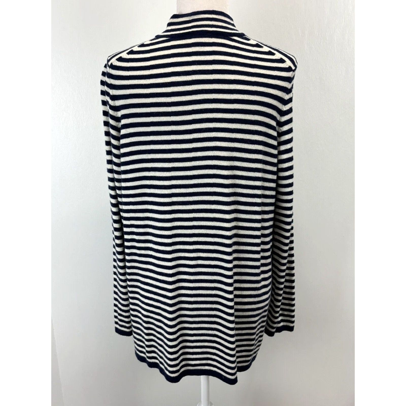 Talbots Talbots Lambswool Blend Knit Sweater Cardigan Sz 1X Plus Striped Open Front Size XL / US 12-14 / IT 48-50 - 3 Thumbnail
