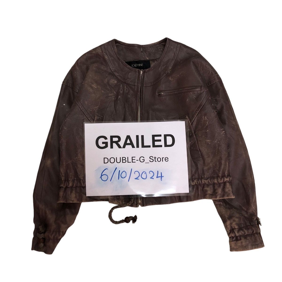 Japanese Brand 📌Cropped Genuine Leather Jacket Biker Josephine Size US M / EU 48-50 / 2 - 1 Thumbnail