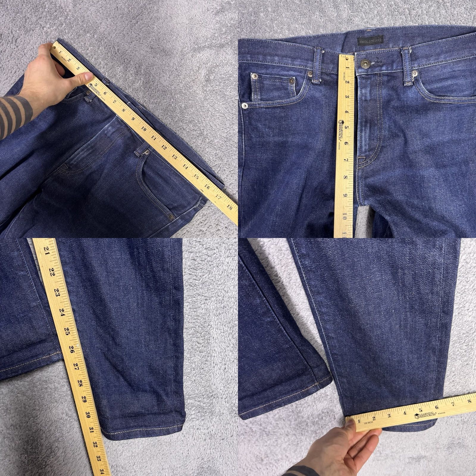 Uniqlo Uniqlo Jeans Selvedge Kaihara Slim Straight Indigo Raw Denim Men’s 33x32 Jeans Slim Straight City Hipster 5-Pocket Mens Size US 33 - 9 Thumbnail