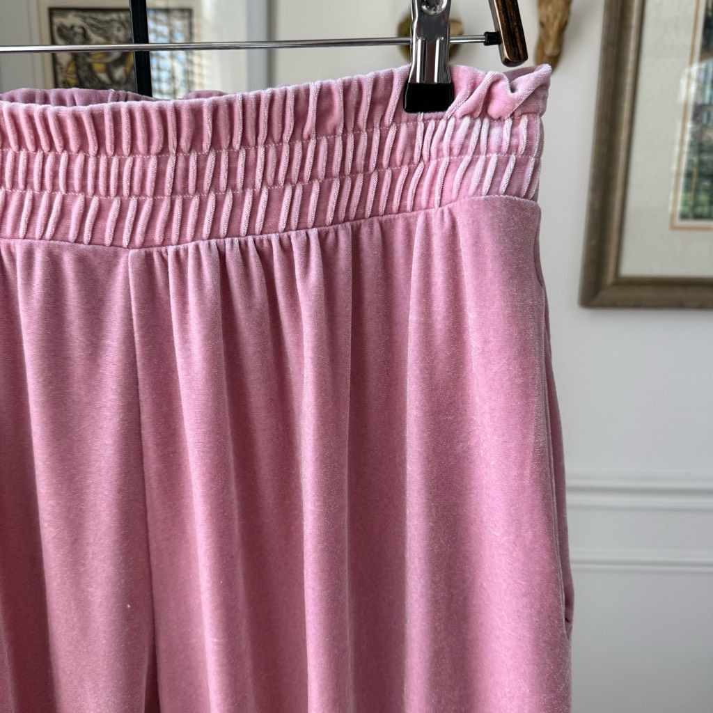 Other Laina Rauna Luxe Loungewear Velvet Velour Pink Jogger Pants Size 36" / US 14 / IT 50 - 2 Thumbnail