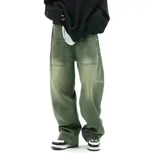 Designer y2k hiphop distressed baggy cargo jeans Size US 32 / EU 48 - 2 Thumbnail
