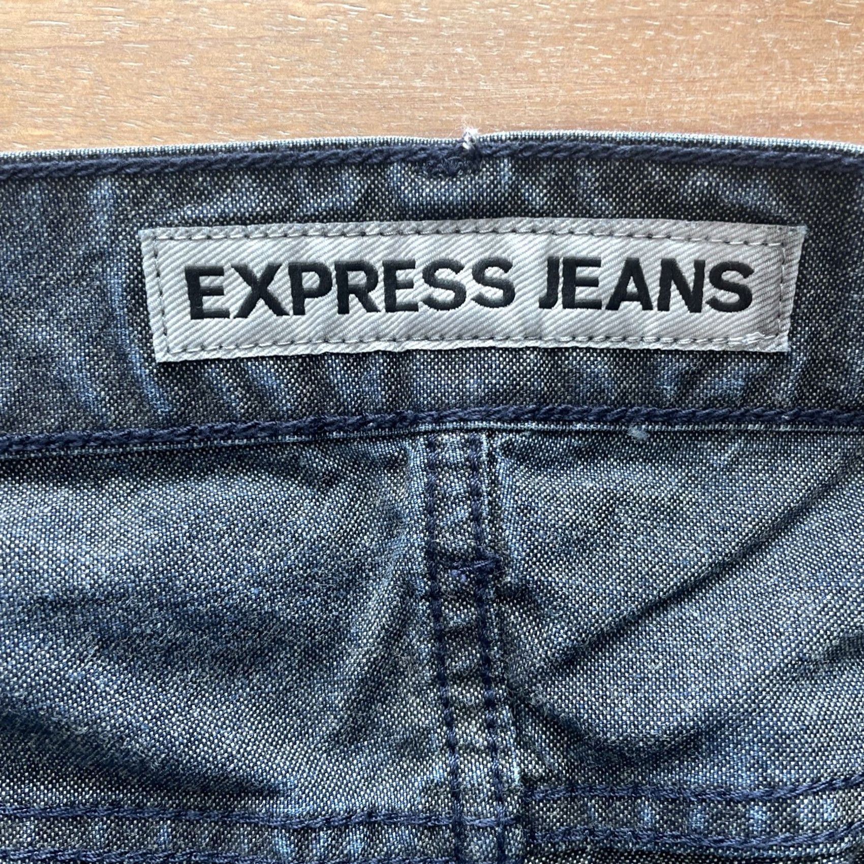 Express Express Jeans Mens 36x28 Kingston Denim Button Fly Straight Leg 5-Pocket Belt Loops Classic Fit Blue Size US 36 / EU 52 - 3 Thumbnail
