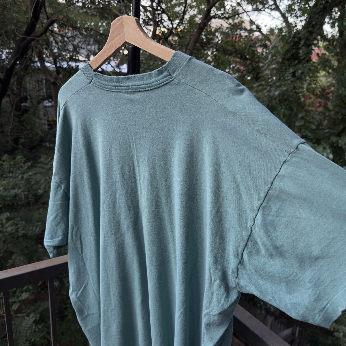 Vintage Thrashed Distressed Faded Teal Single Stitch Tee ERD Grunge Size US XXL / EU 58 / 5 - 5 Thumbnail
