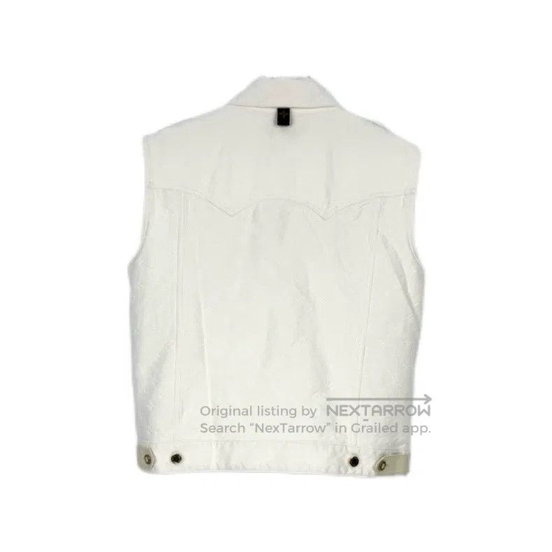 Louis Vuitton Louis Vuitton White dark lines full logo denim vest Size XS / US 0-2 / IT 36-38 - 2 Thumbnail
