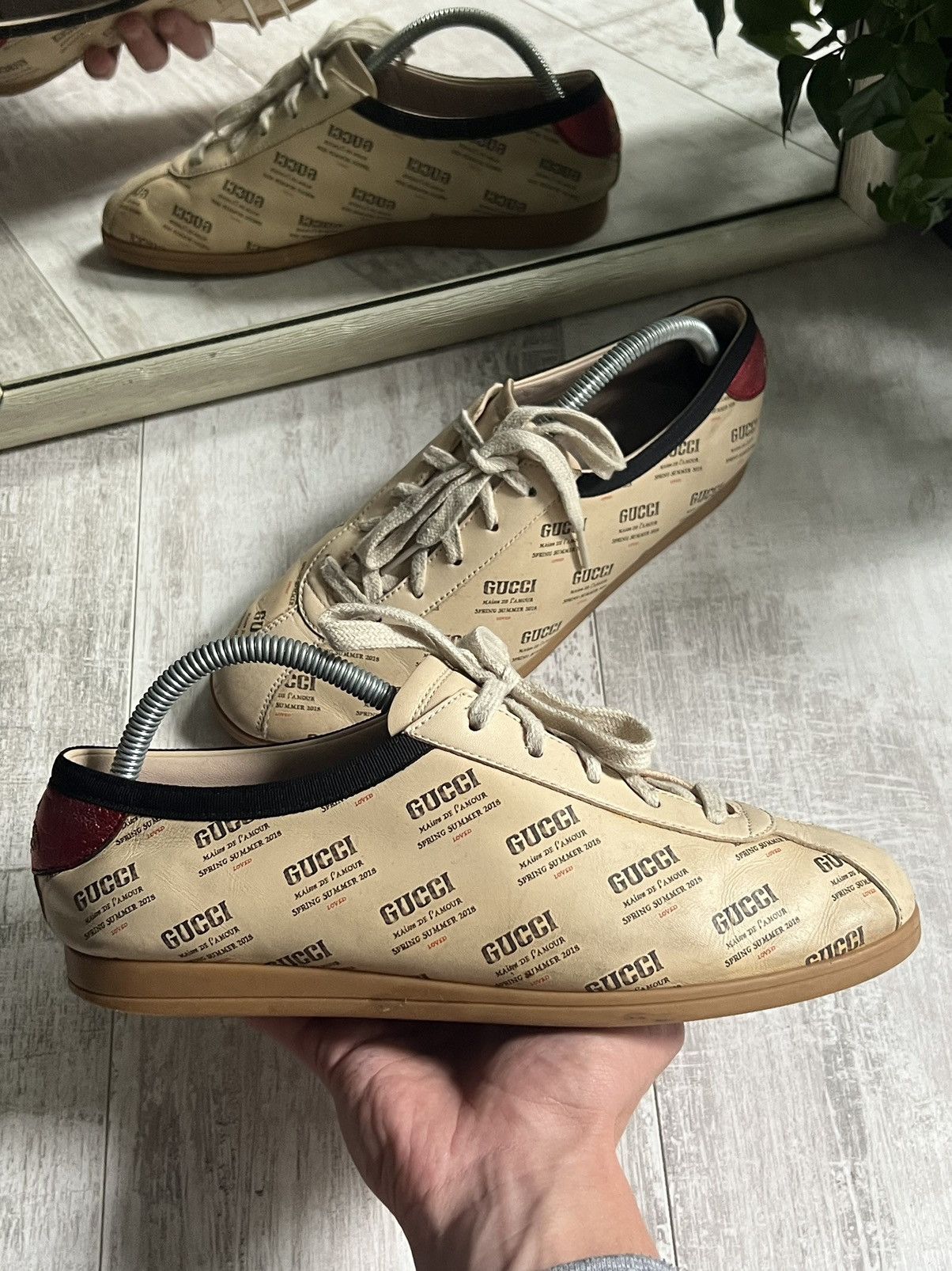 Gucci Gucci 2018 Falacer Low Top Calfskin Shoes Monogram Size US 8.5 / EU 41-42 - 2 Thumbnail