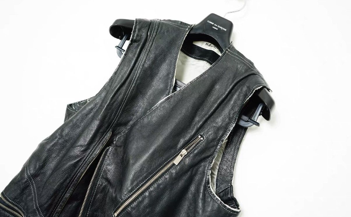 Sulvam Sulvam Distressed Double-Layer Sheepskin Vest Jacket Size US M / EU 48-50 / 2 - 4 Thumbnail