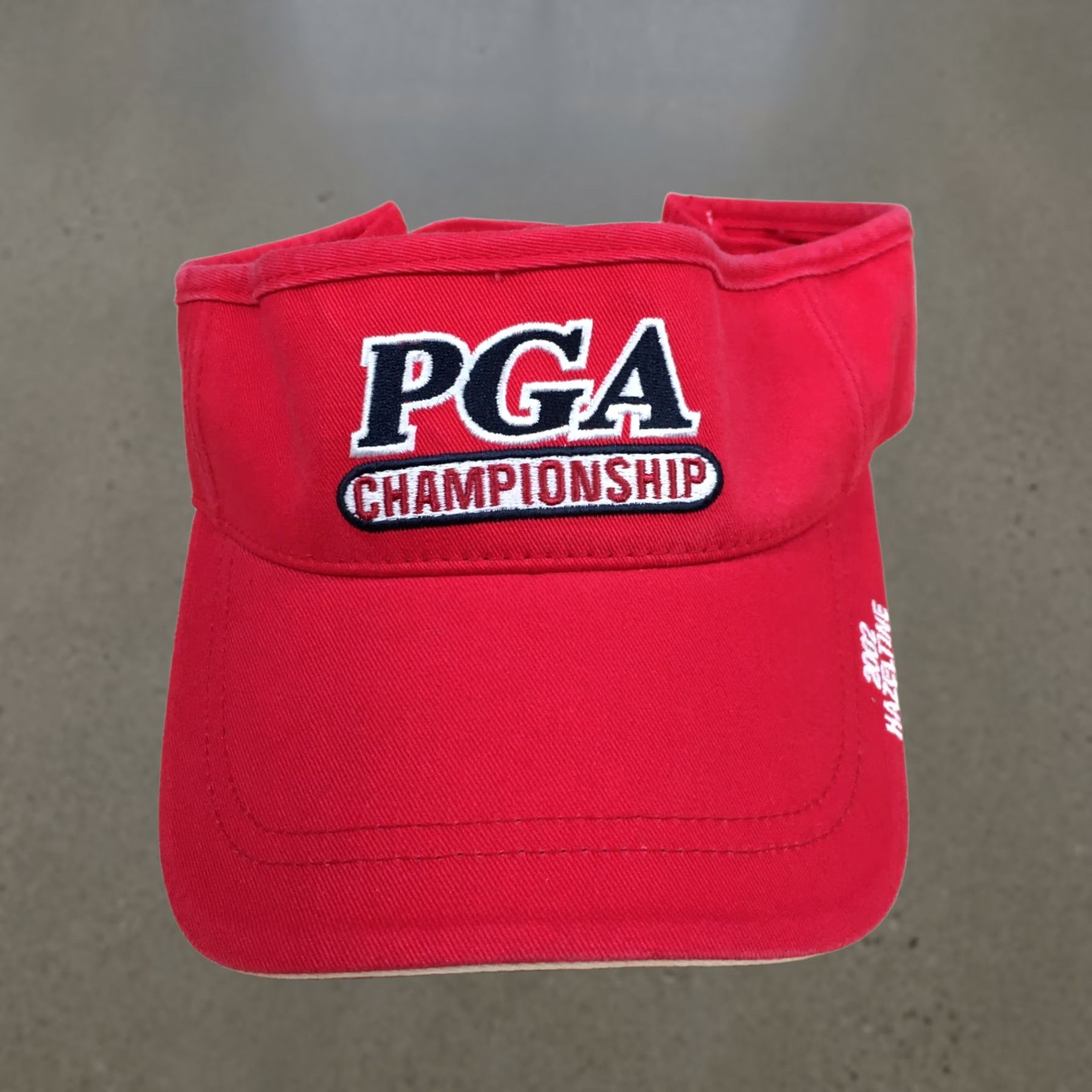 Logo 7 PGA Championship Visor Cap Hat Mens One Size Red Embroidered Logo Adjustable Size ONE SIZE - 1 Thumbnail