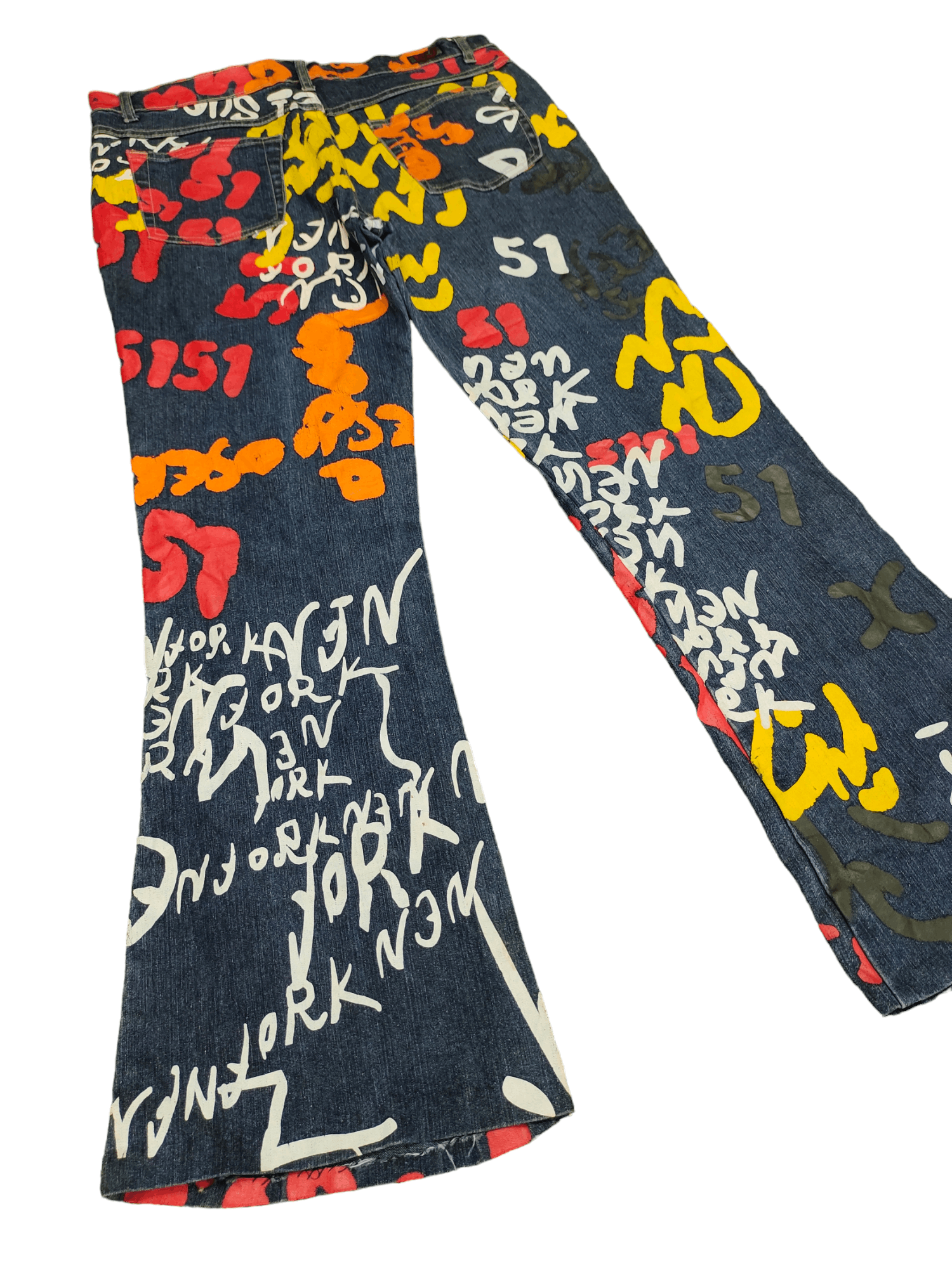 Hysteric Glamour Flare Jeans Neeso Fullprint Bootcut Y2k Goa Jpg Hysterics Size US 32 / EU 48 - 13 Thumbnail