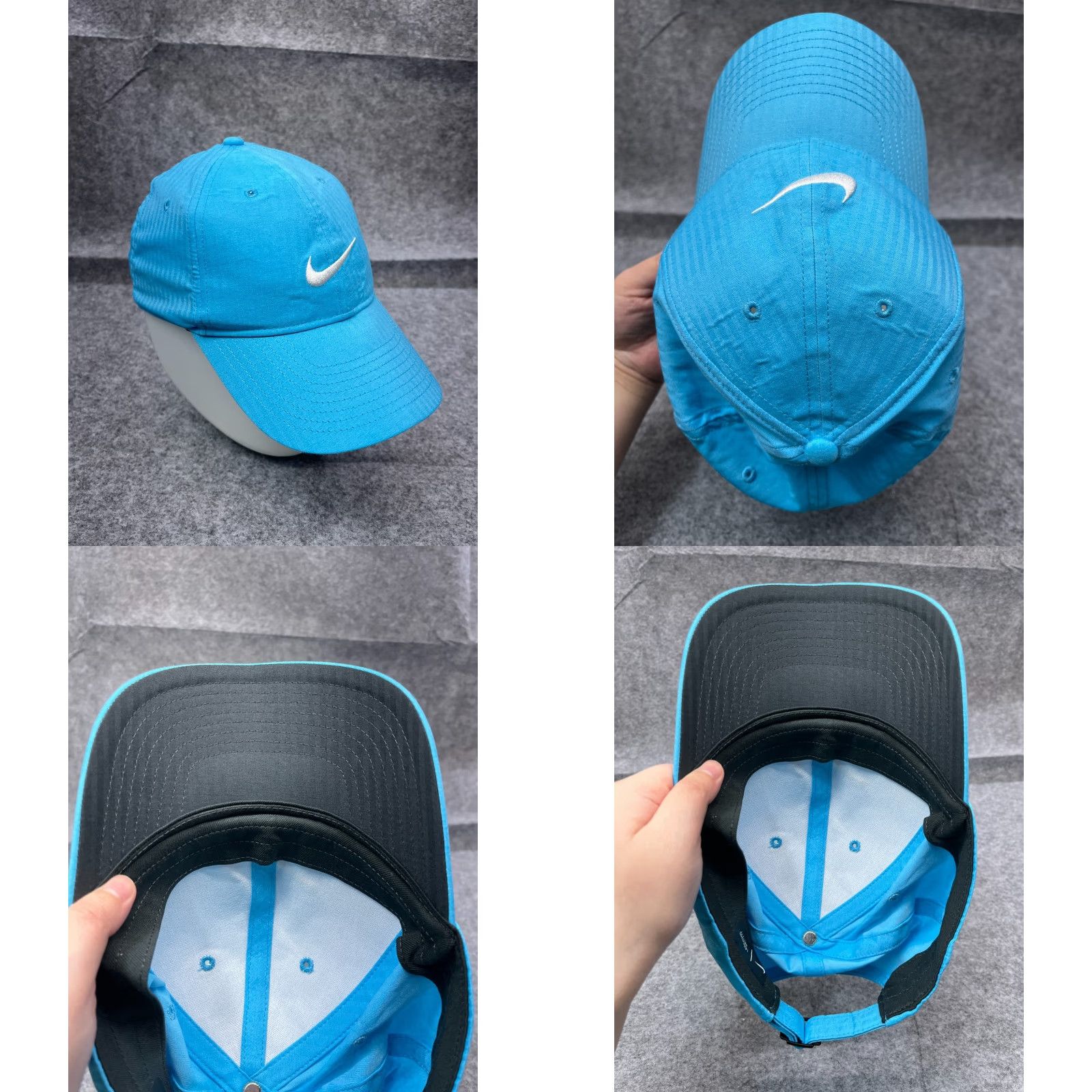 Nike Nike Hat Cap Strap Back Adult Blue Swoosh Logo Legacy91 Dri-Fit 100% Polyester Cap Nike Bal(ance) - adjust to allowed words. Size ONE SIZE - 8 Thumbnail