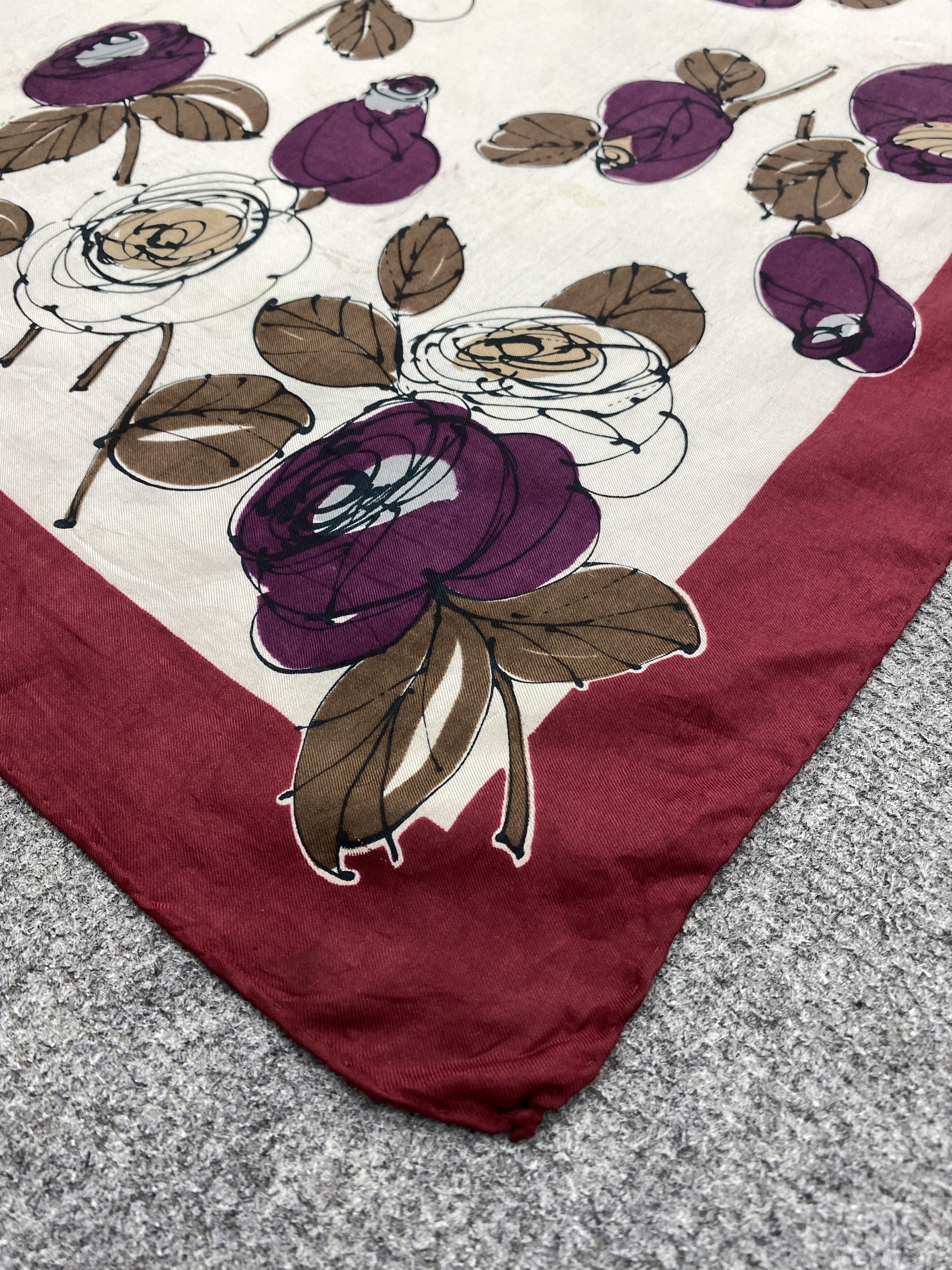Japanese Brand Vintage 80s Japan Floral Silk Scarf / Silk Shawl SN0235 Size ONE SIZE - 3 Thumbnail