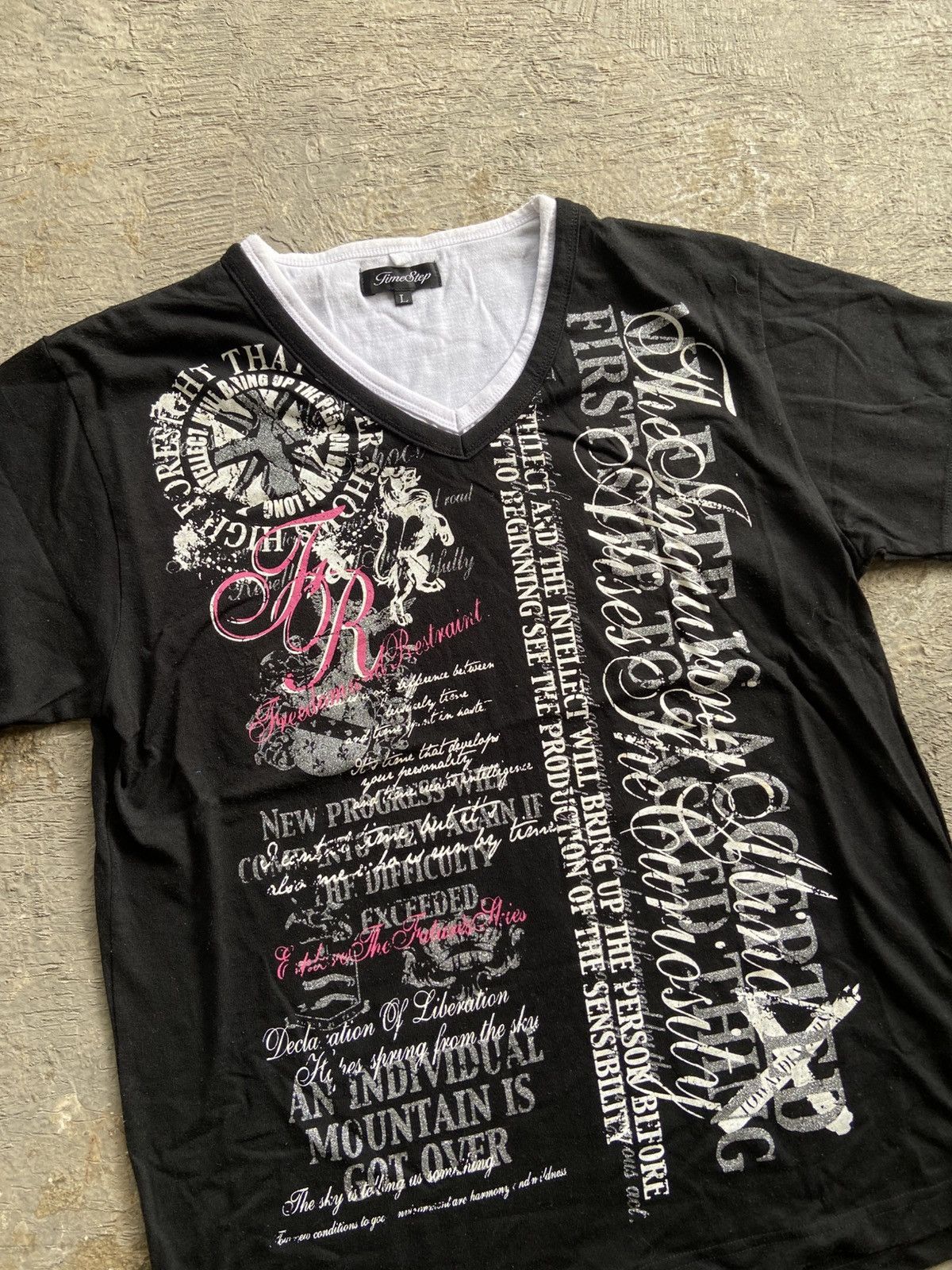 Japanese Brand 2000s Time Step - Vkei Style Poem T-Shirt Size US L / EU 52-54 / 3 - 2 Thumbnail