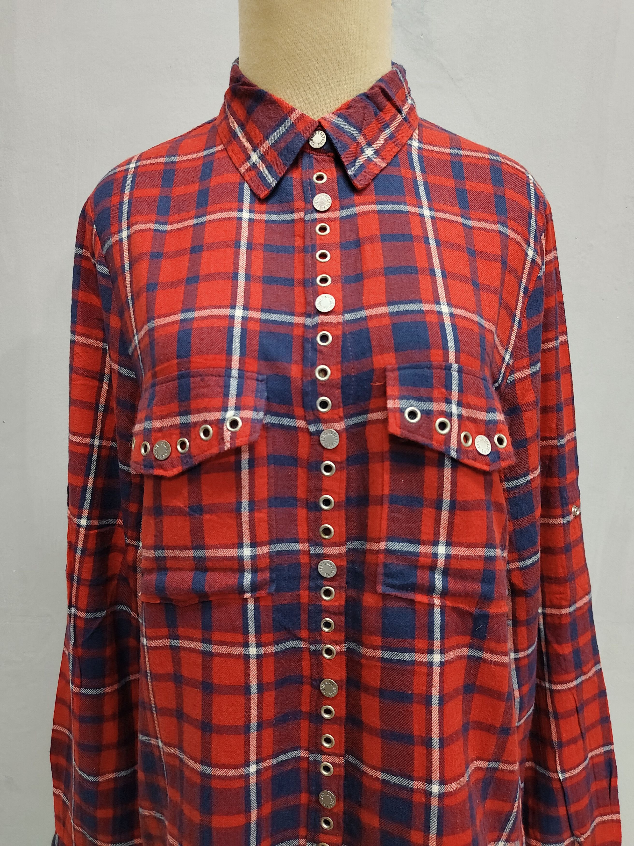 Zadig & Voltaire Zadig & Voltaire❤️‍🔥Punk Rock Grommet Hardware Flanel Shirt Size M / US 6-8 / IT 42-44 - 2 Thumbnail