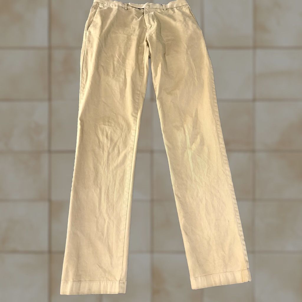 Brooks Brothers Brooks Brothers Red Fleece Pants Chino Beige 31x34 Regular Stretch Cotton Casual Mens Straight Front Zip Pockets Size US 31 - 1 Thumbnail