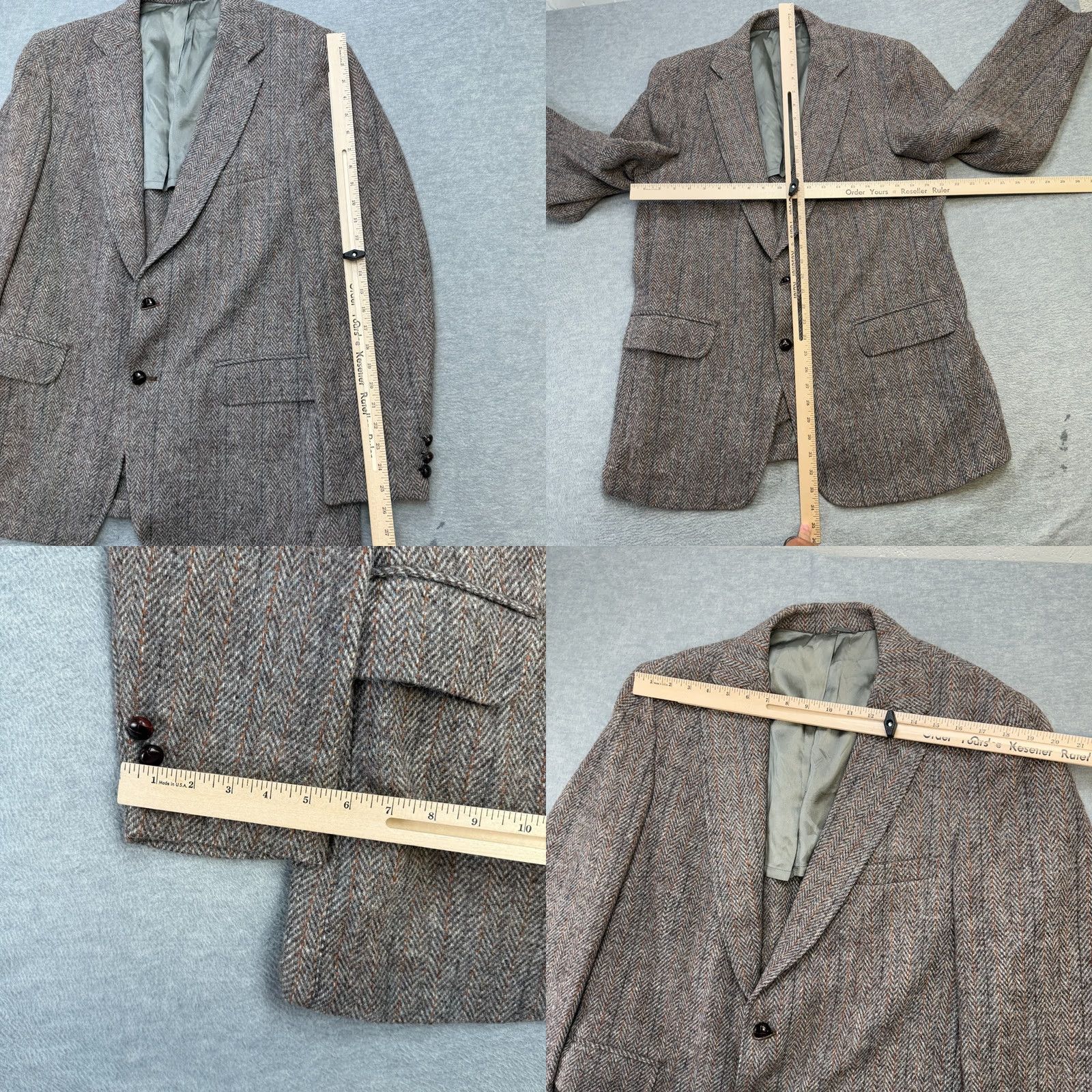 Vintage VINTAGE Anthony Allan Donnellys Wool Blazer Jacket Mens 42 Brown Tweed Herringbone Single-Breasted 2-Button Notch Lapel Blazer Size 42R - 10 Thumbnail
