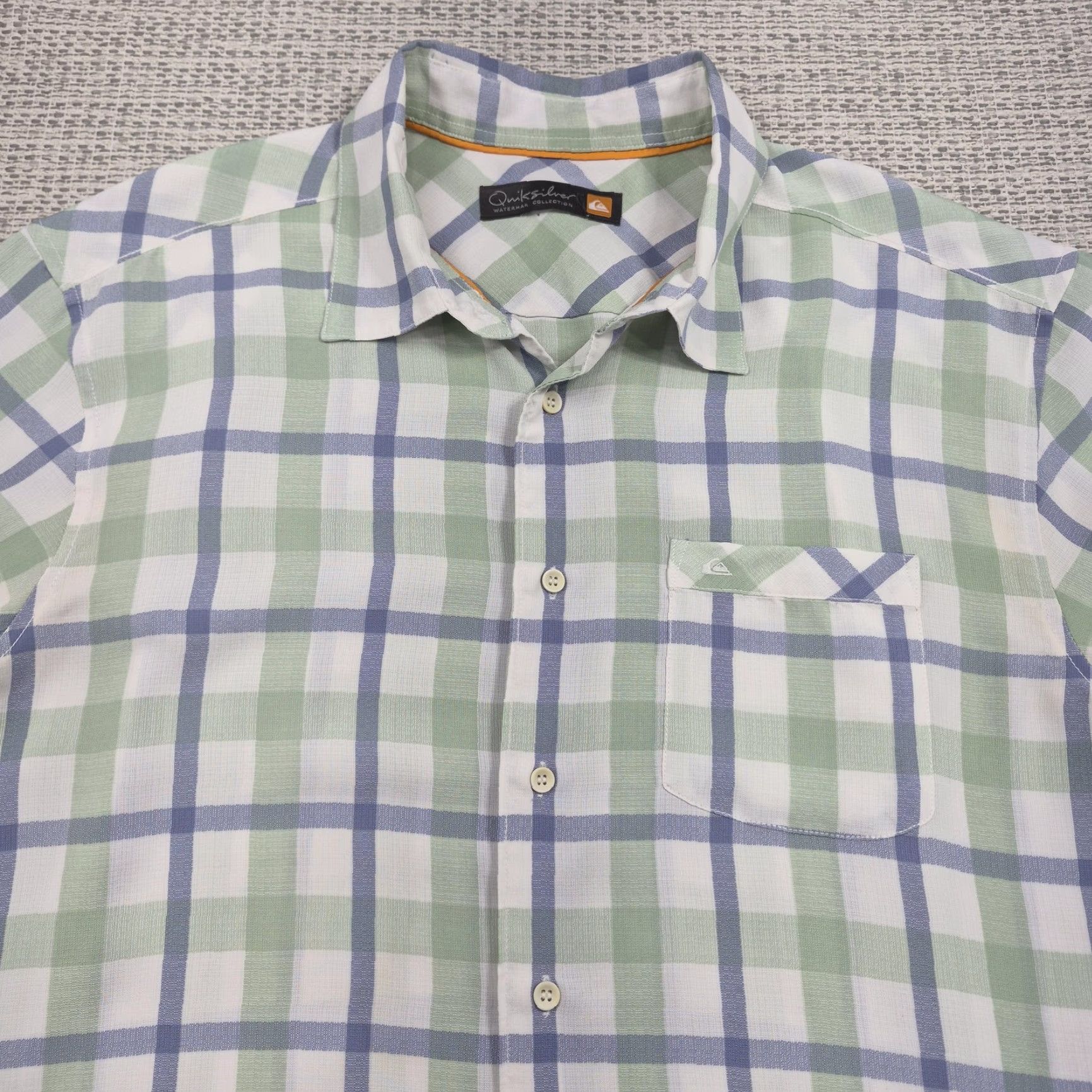 Quiksilver Quiksilver Waterman Shirt Mens Large Green Plaid Short Sleeve Button Up Casual Size US L / EU 52-54 / 3 - 4 Thumbnail