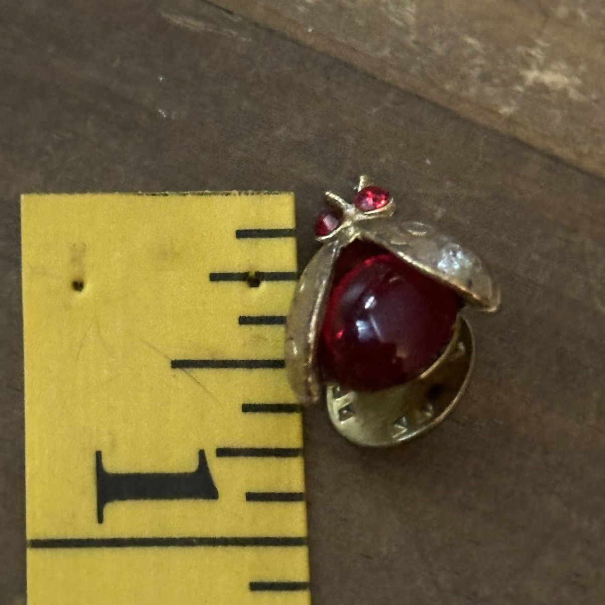 Vintage Vintage gold tone red glass stone lady bug tac pin Size ONE SIZE - 2 Thumbnail