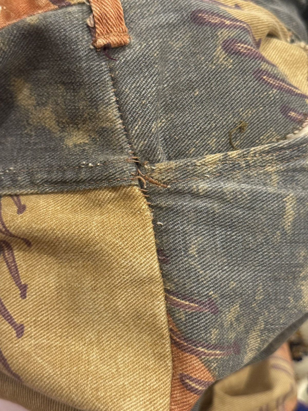 Other Vintage 70s Big Yank Patchwork Jeans Zig Zag Boho Rare Size 29" - 10 Thumbnail