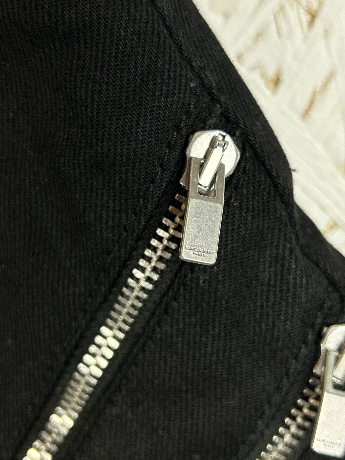 Saint Laurent Paris NWT Saint Laurent YSL Denim Zipper AW15 Skirt Hedi Black 27 Size 27" / US 4 / IT 40 - 5 Thumbnail