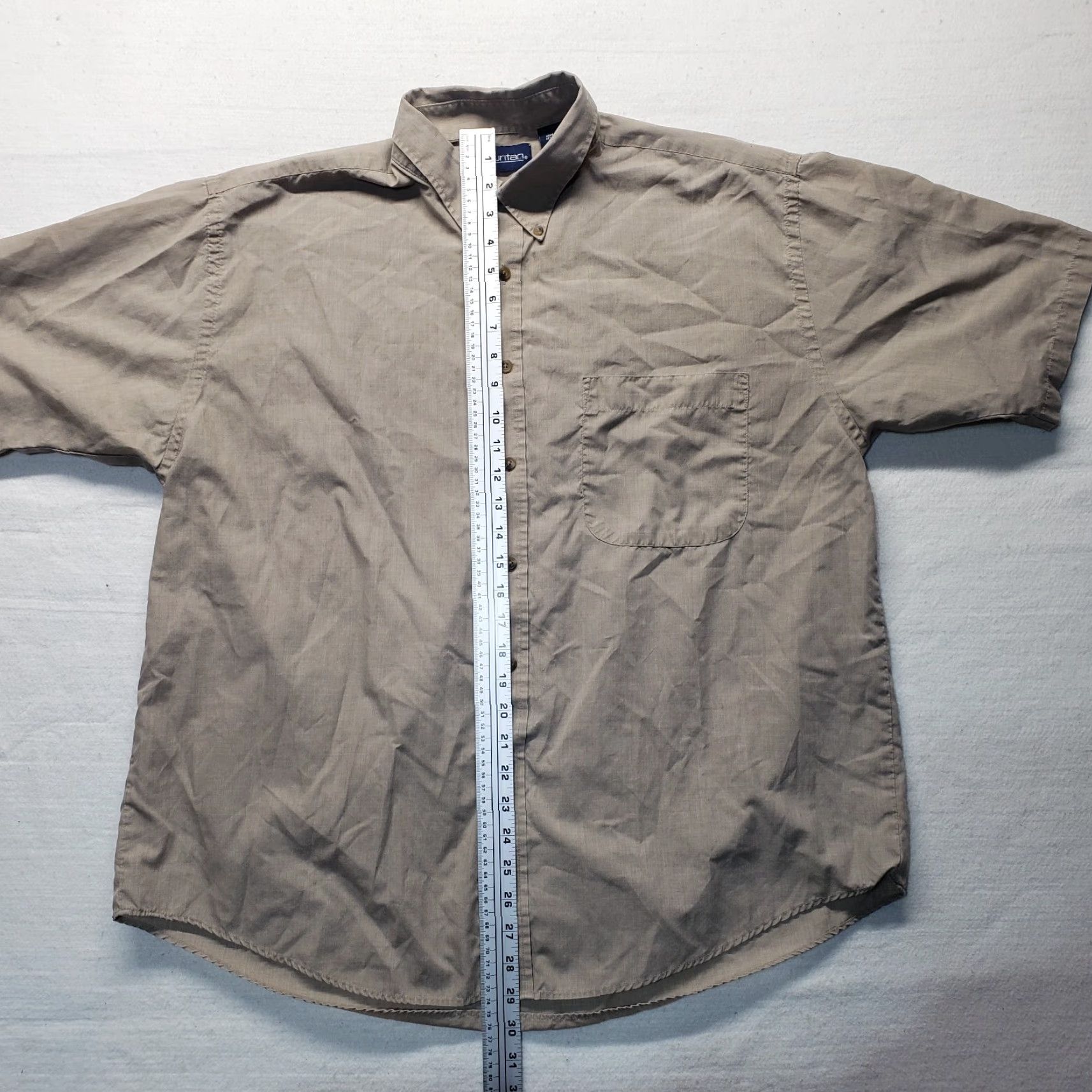 Vintage Puritan Shirt Button-Up Solid Brown Short Sleeve Adult Men Size L Large Size US L / EU 52-54 / 3 - 7 Thumbnail