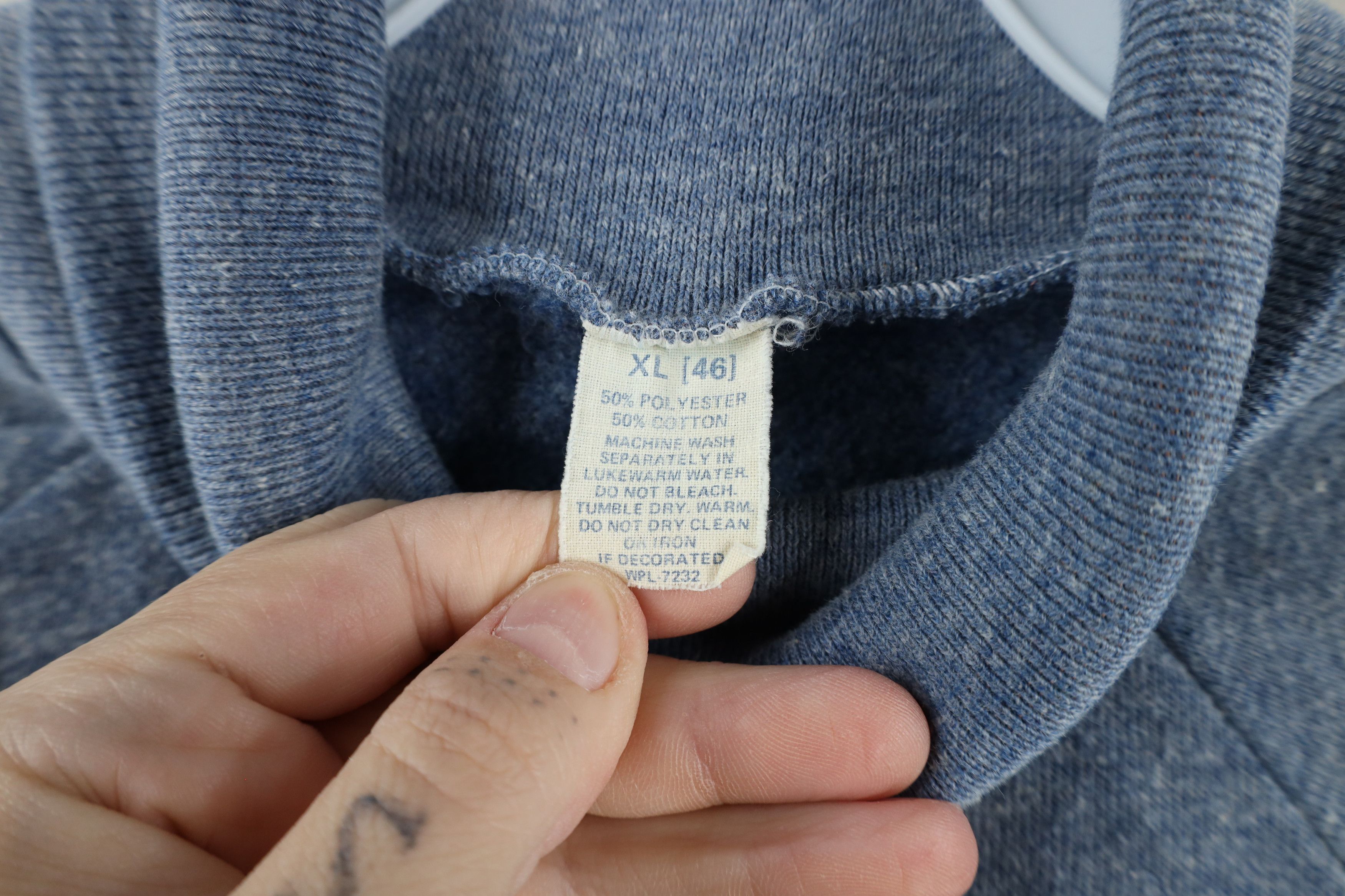 Vintage Vintage 60s 70s Streetwear Turtleneck Sweatshirt Blue USA Size US XL / EU 56 / 4 - 5 Thumbnail