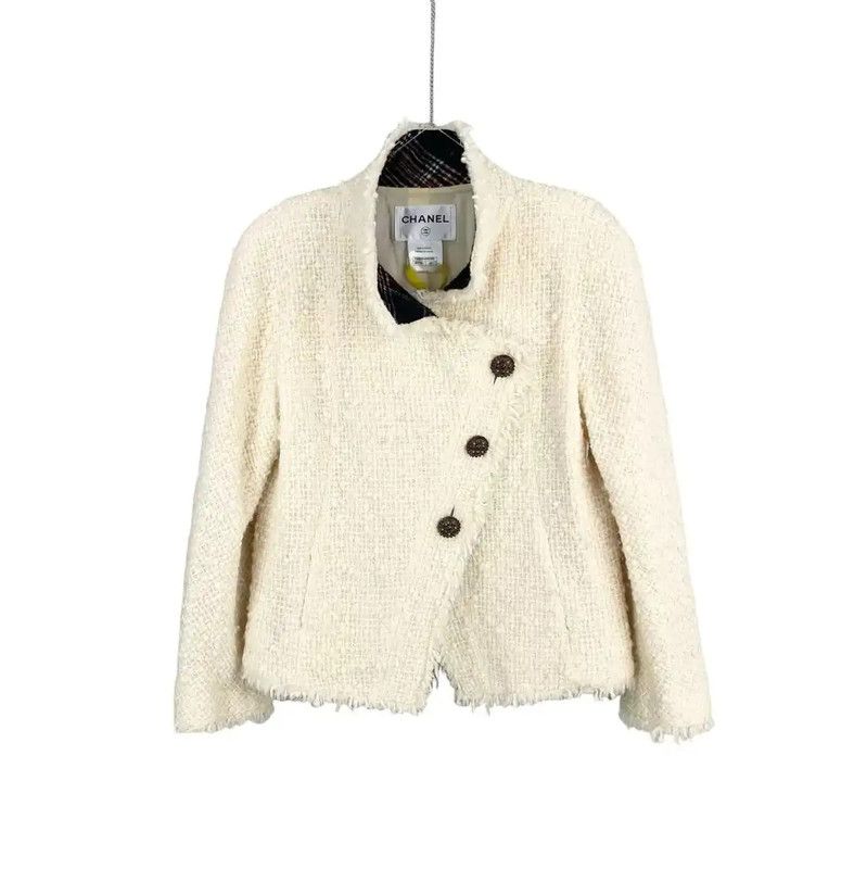 Chanel Chanel Ivory Wool Women's Jacket 0089 Size ONE SIZE - 1 Thumbnail