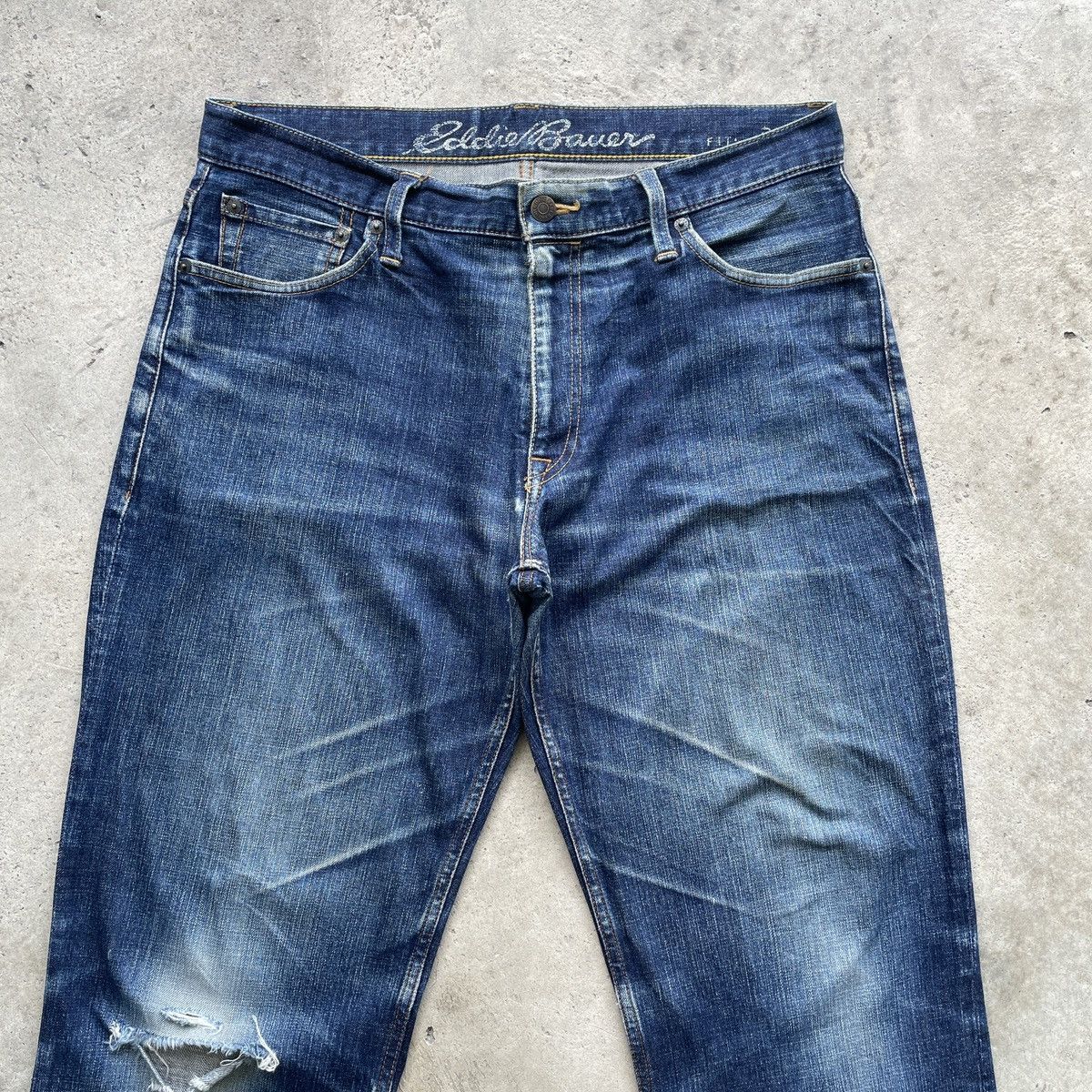 Eddie Bauer W34💥 Eddie Bauer Distressed Faded Jeans Pants Denim Size US 34 / EU 50 - 3 Thumbnail