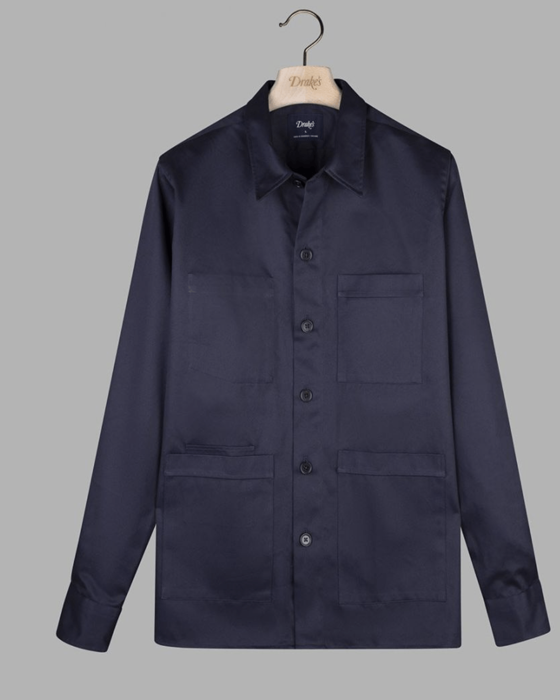 Drake's Drakes Cotton Twill Five-pocket Overshirt Navy Size Medium Size US M / EU 48-50 / 2 - 1 Thumbnail