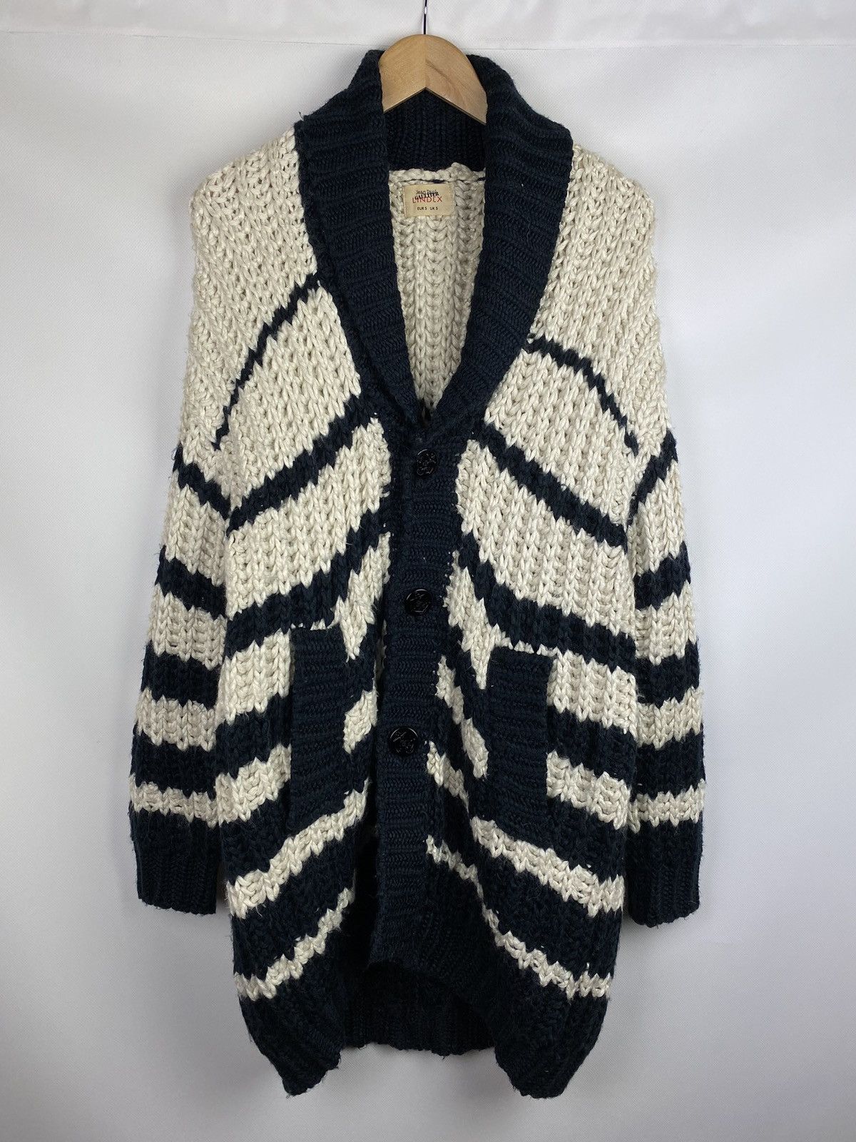 image of Jean Paul Gaultier Lindex Heavy Knitted Cardigan Sweater in Beige, Women's (Size Small)