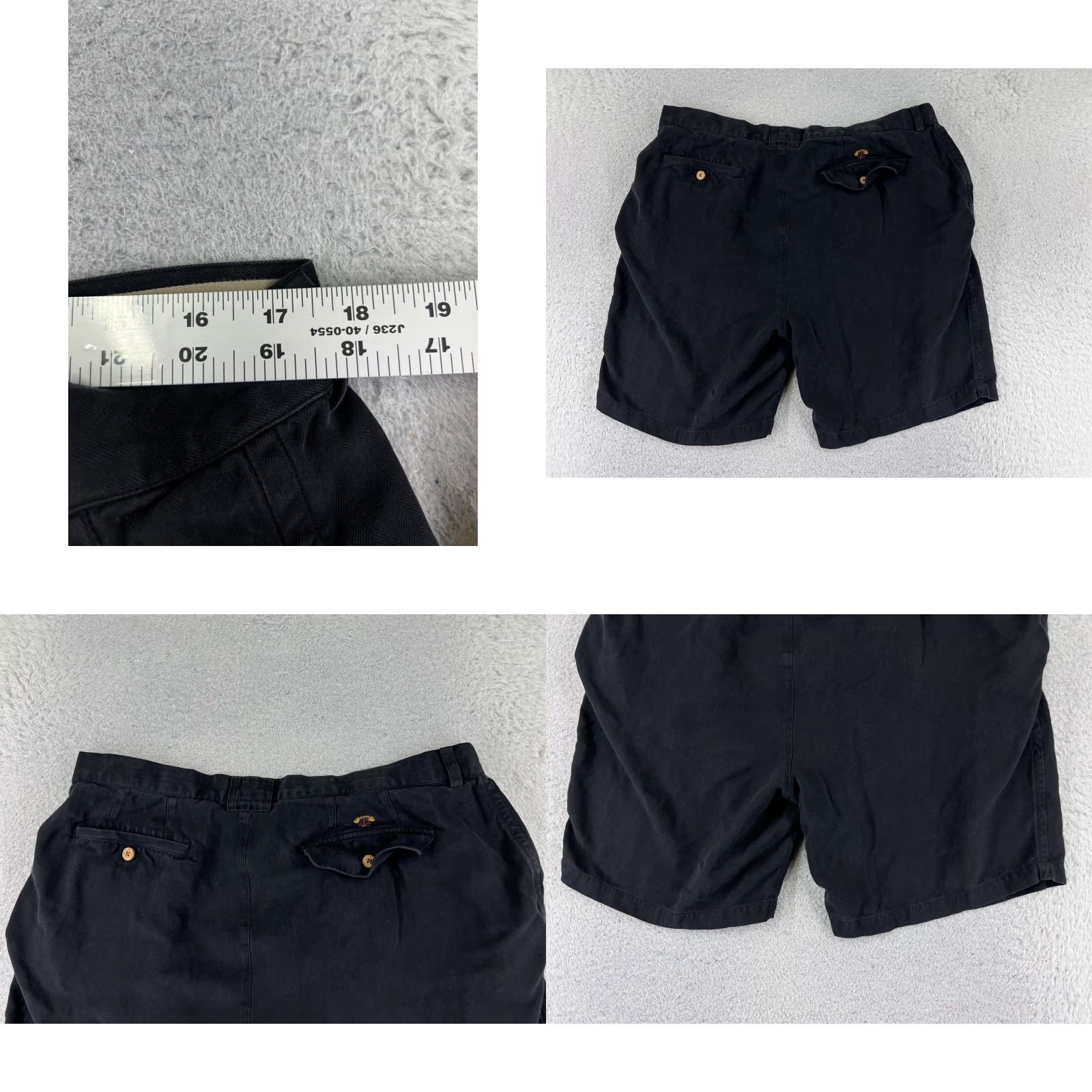 Tommy Bahama Tommy Bahama Shorts Men 38 Black Pleated Bermuda Silk Blend Bermuda Casual Pockets Logo 9in Inseam 38x9 Mens Size US 38 / EU 54 - 9 Thumbnail
