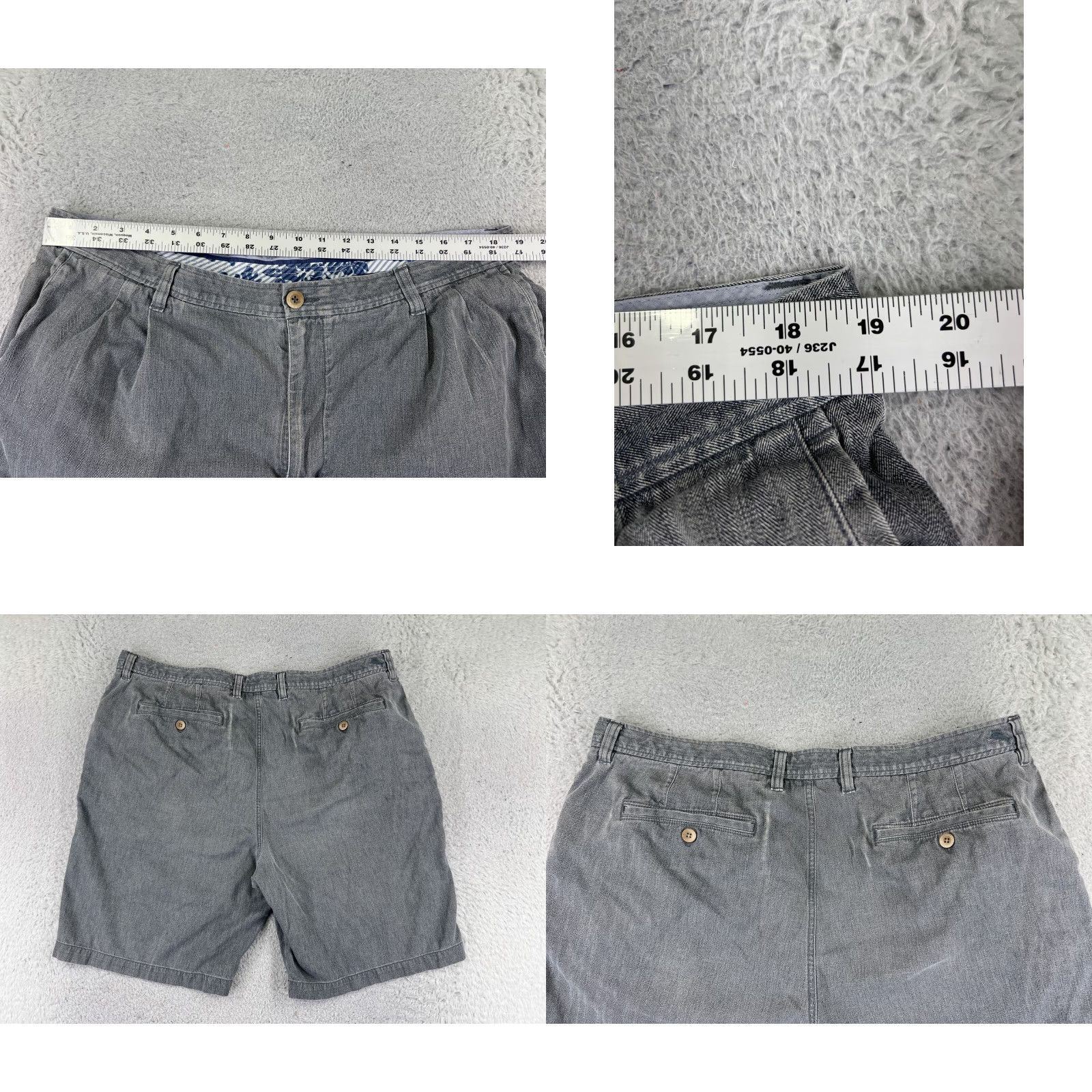 Tommy Bahama Tommy Bahama Shorts Men 40 Gray Silk Cotton Blend Herringbone Vacation Resort Size US 40 / EU 56 - 9 Thumbnail