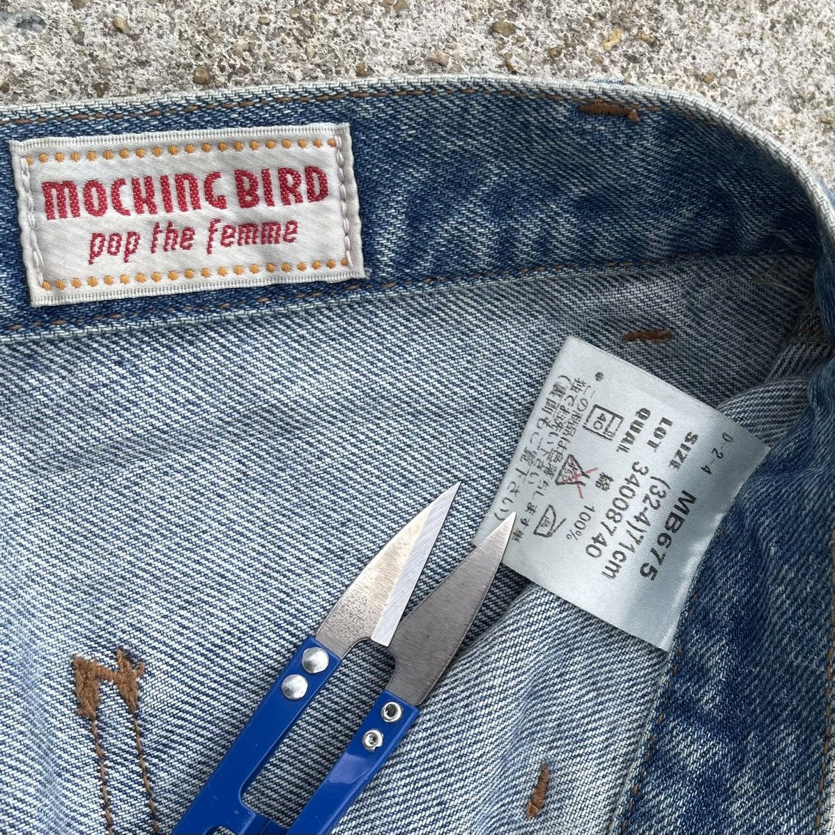 Japanese Brand 🔥 Mocking Bird Japan Bot-Cut Rusty Distressed Denim W29🔥 Size 29" - 10 Thumbnail