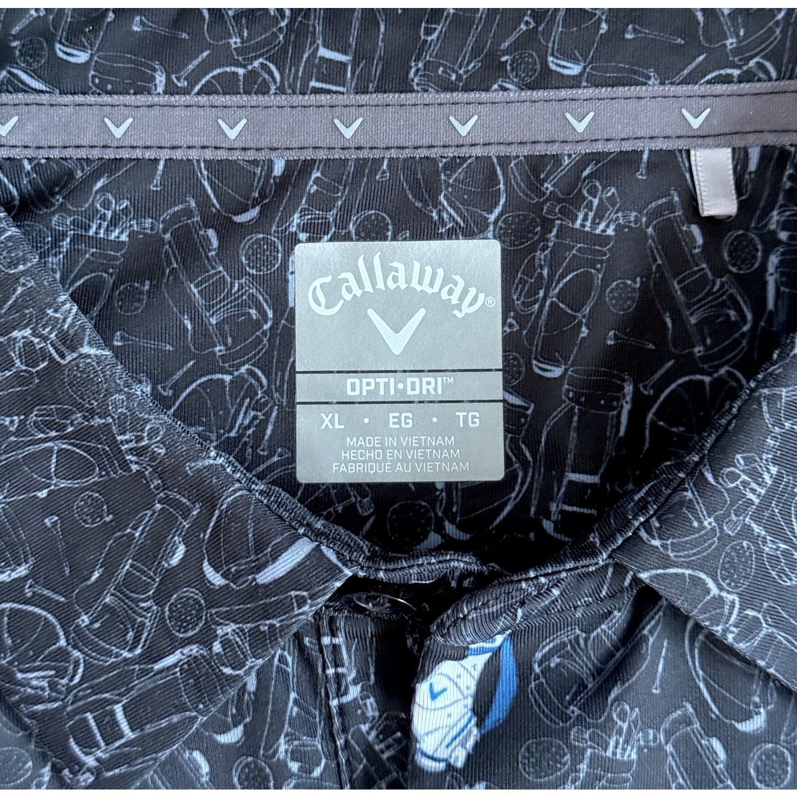 Callaway Callaway Mens XL Opti Dri All Over Print Swing Golf Polo Size US XL / EU 56 / 4 - 3 Thumbnail