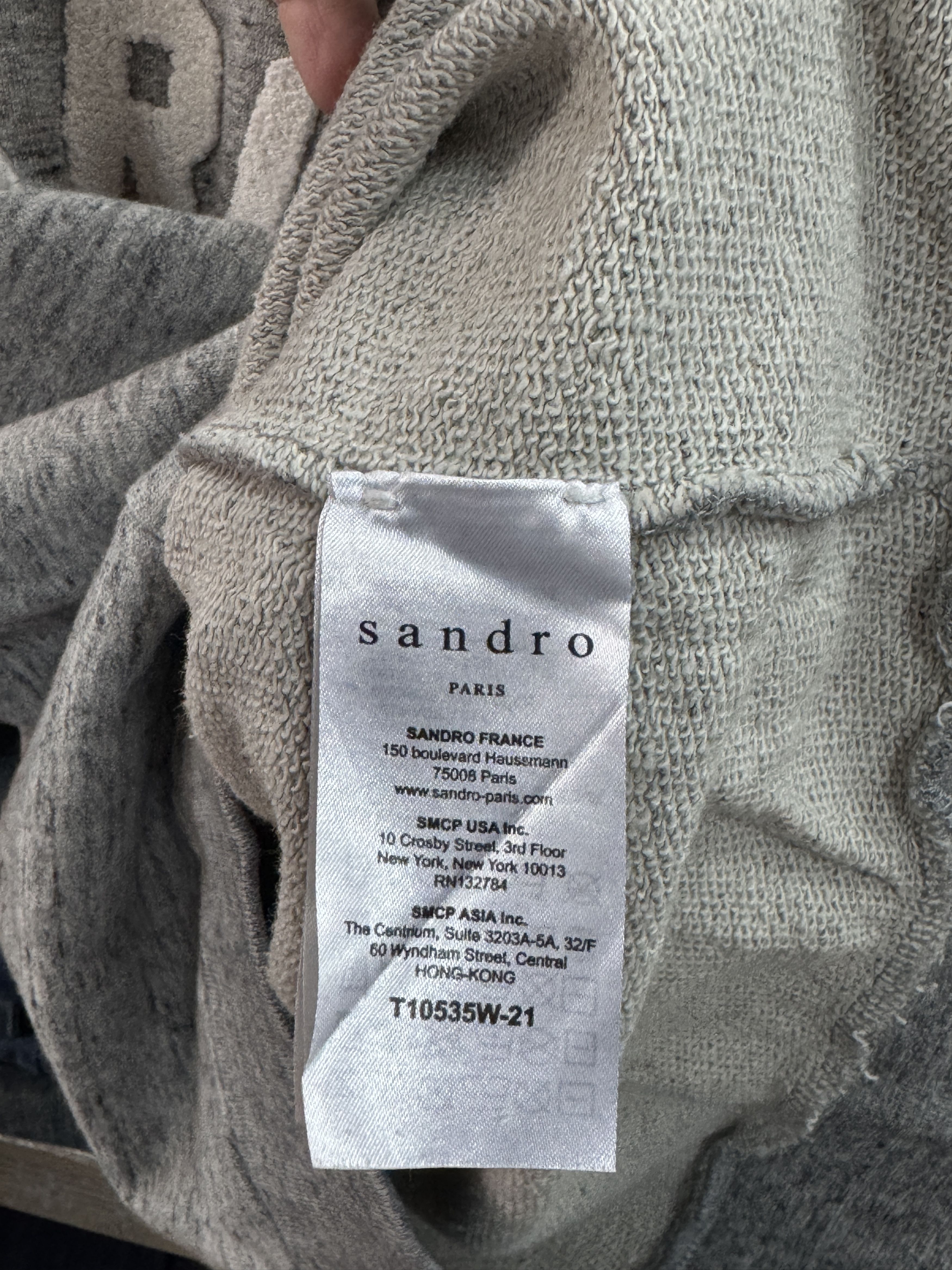 Sandro Sandro Paris Logo Gray Sweatshirt Size US M / EU 48-50 / 2 - 5 Thumbnail